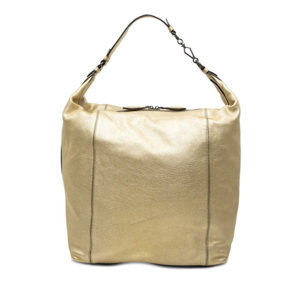 Bottega Veneta Gold Leather Shoulder Bag (Pre-Owned)