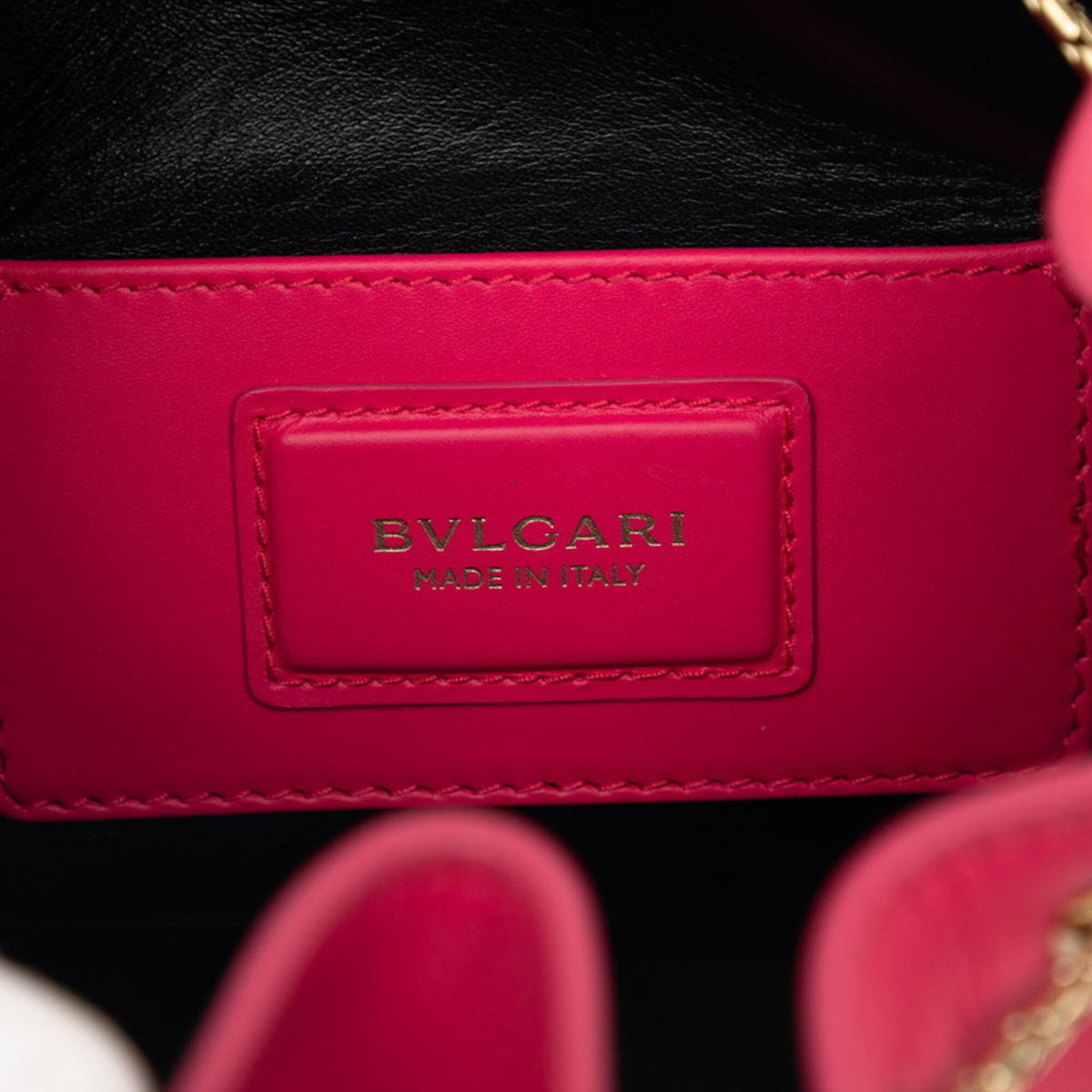 Bvlgari Pink Leather Handbag Shoulder Bag (Pre-Owned)