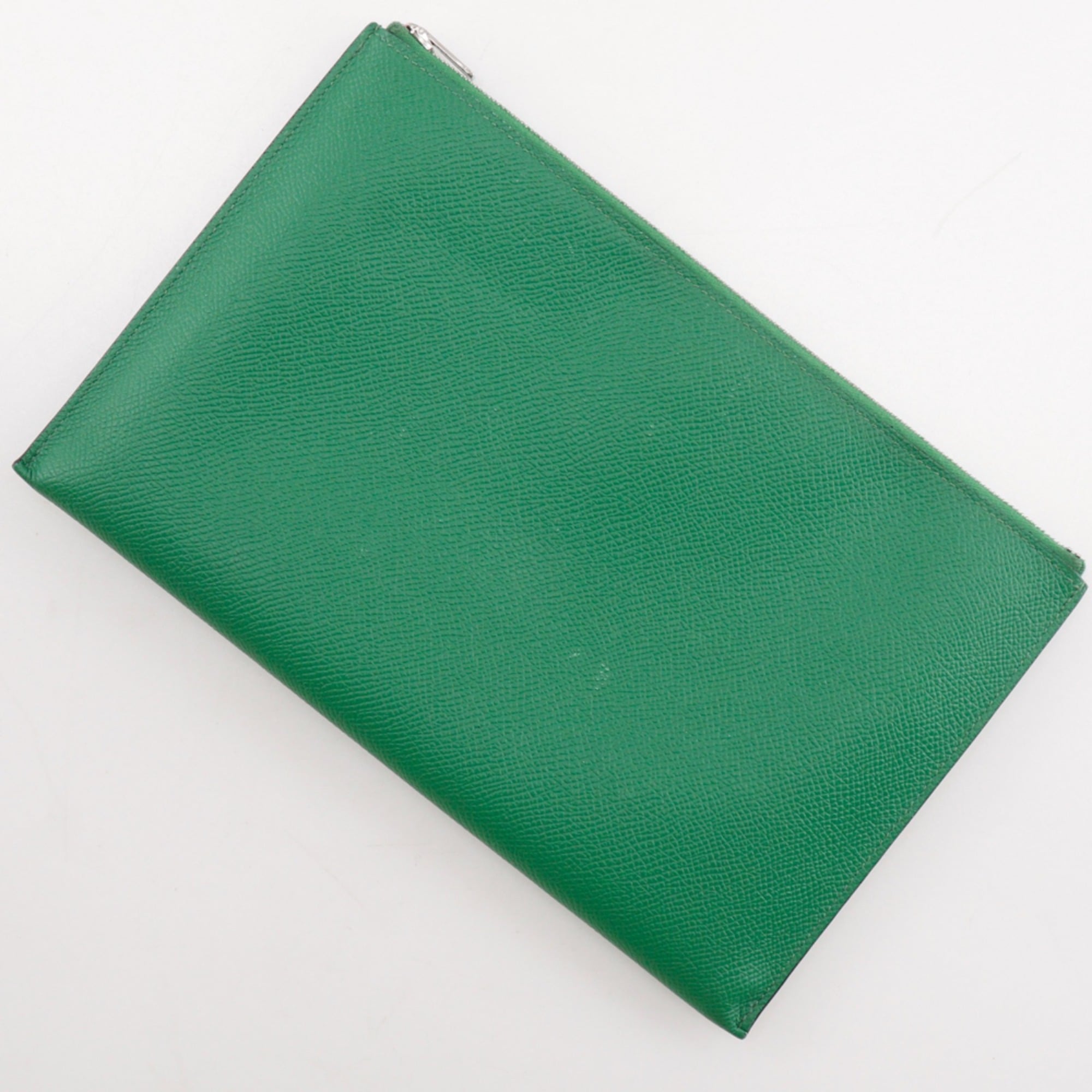 Hermes Black Green Epsom Leather Clutch Bag (Pre-Owned)