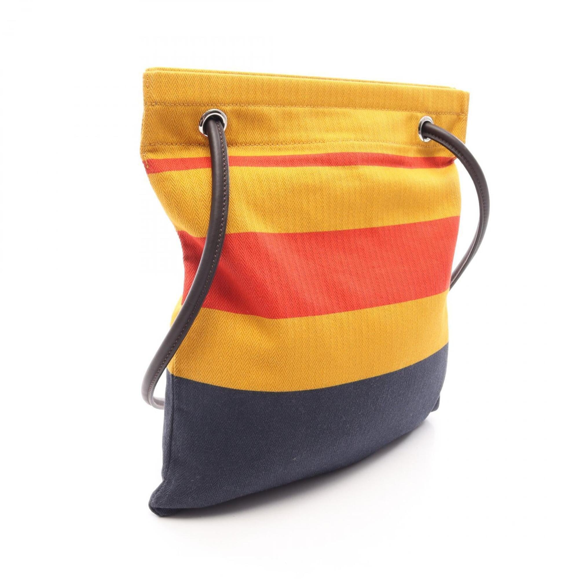 Hermes Ebene Multi-Color Canvas Toile Chevron Handbag Shoulder Bag (Pre-Owned)