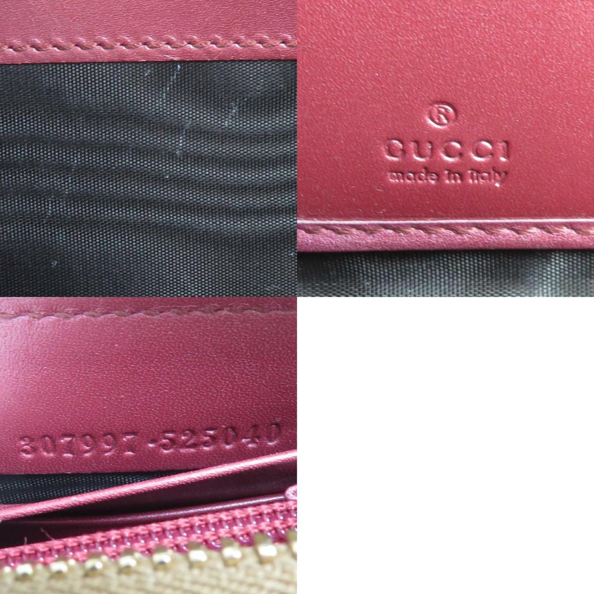Gucci Bronze Leather Long Wallet (Bi-Fold) (Pre-Owned)