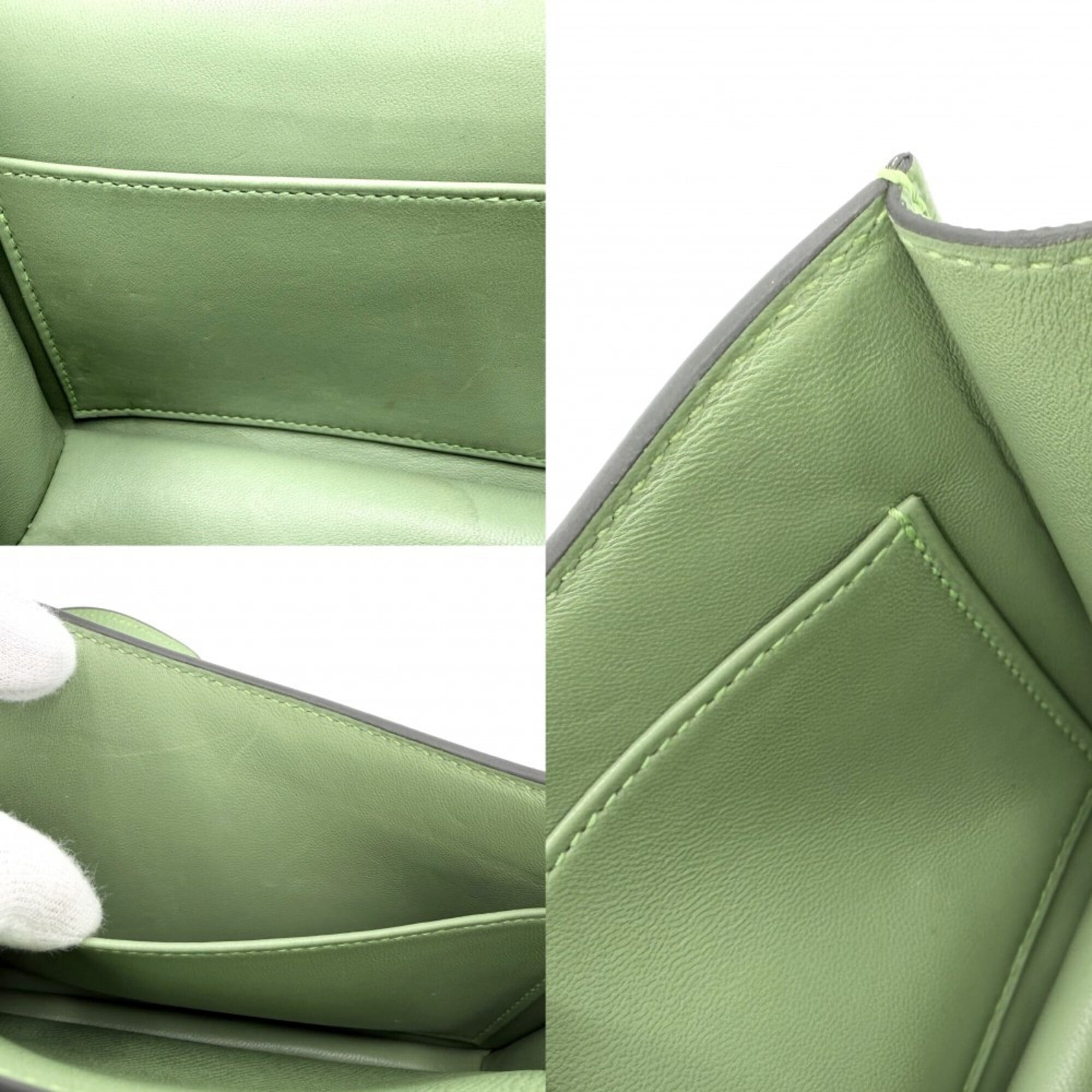 Hermes Green Epsom Leather Pochette Shoulder Bag (Pre-Owned)
