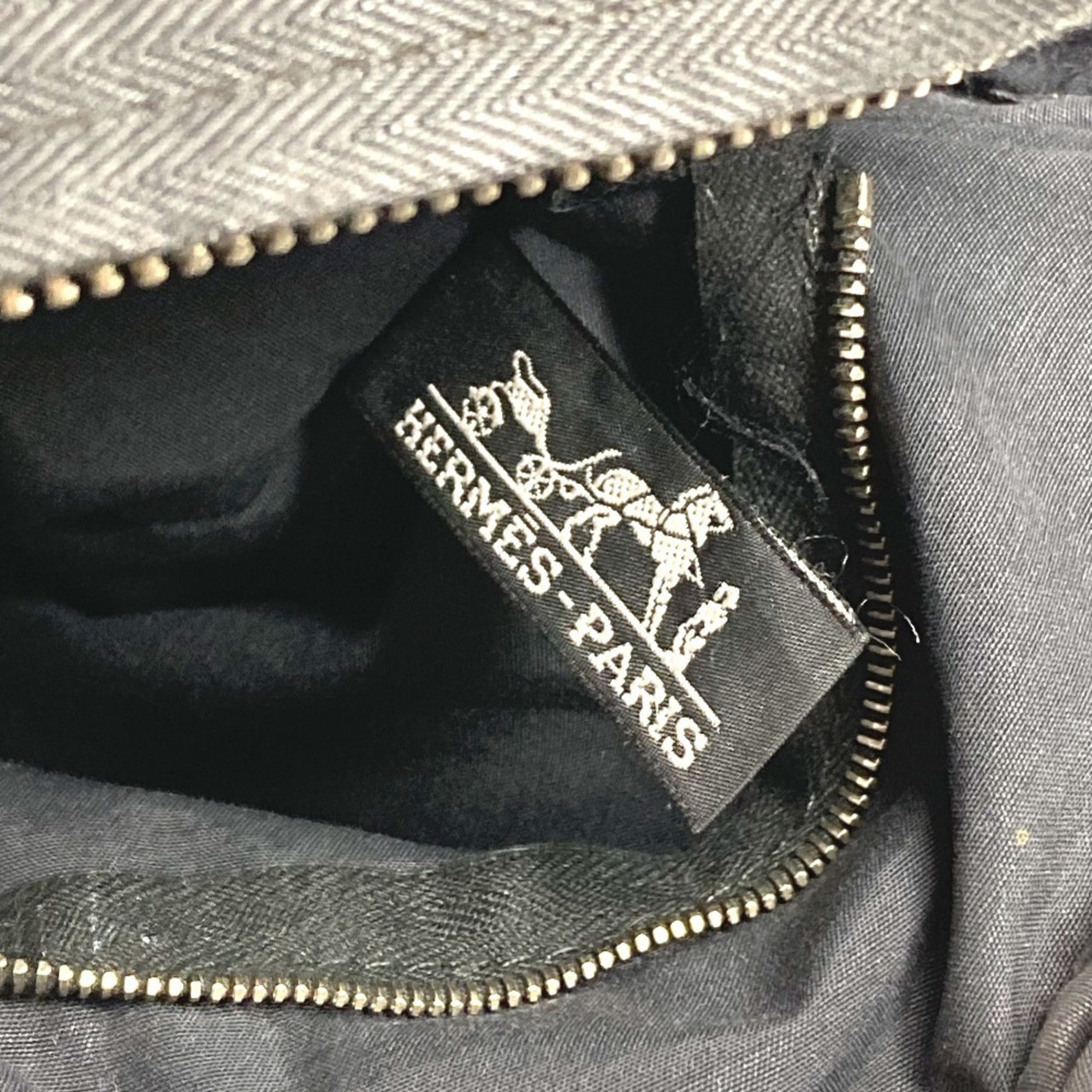 Hermes Black Canvas Pochette Shoulder Bag (Pre-Owned)