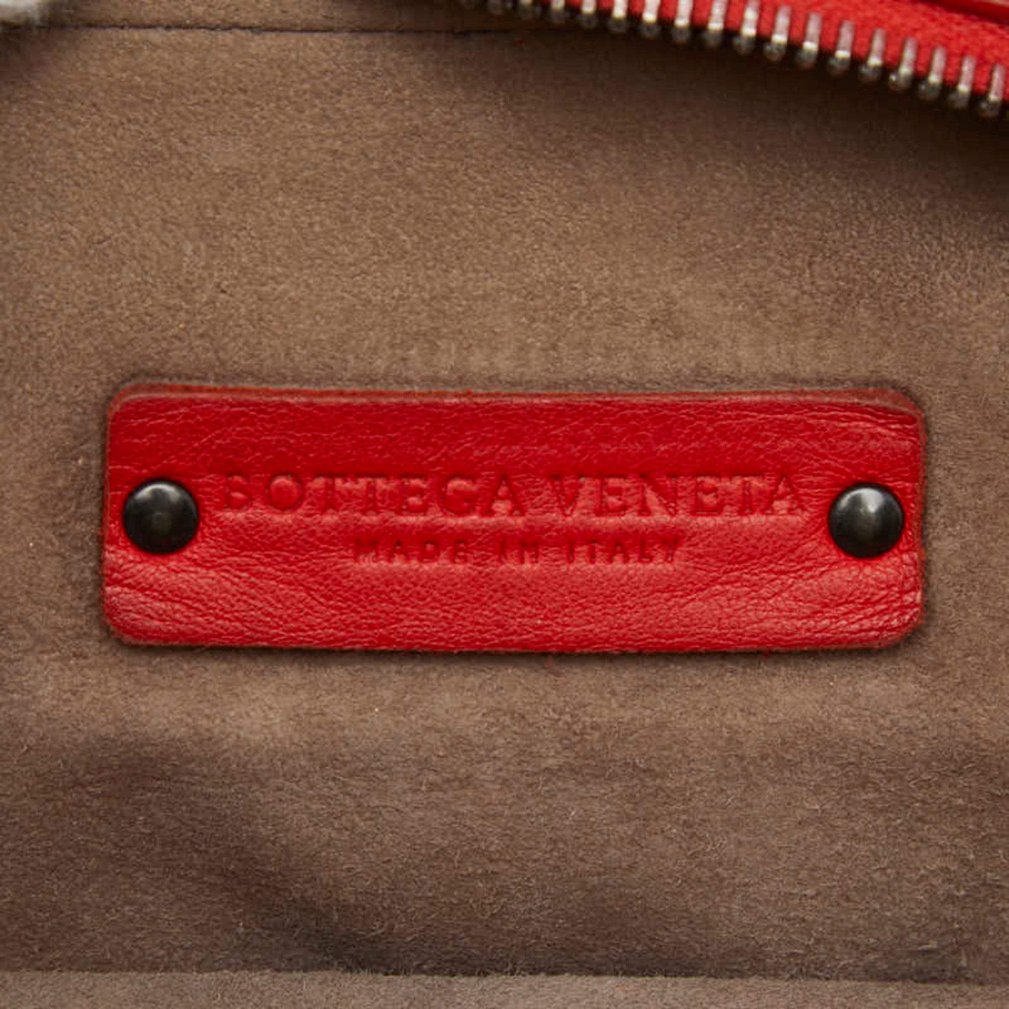 Bottega Veneta Red Color Leather Handbag Shoulder Bag (Pre-Owned)