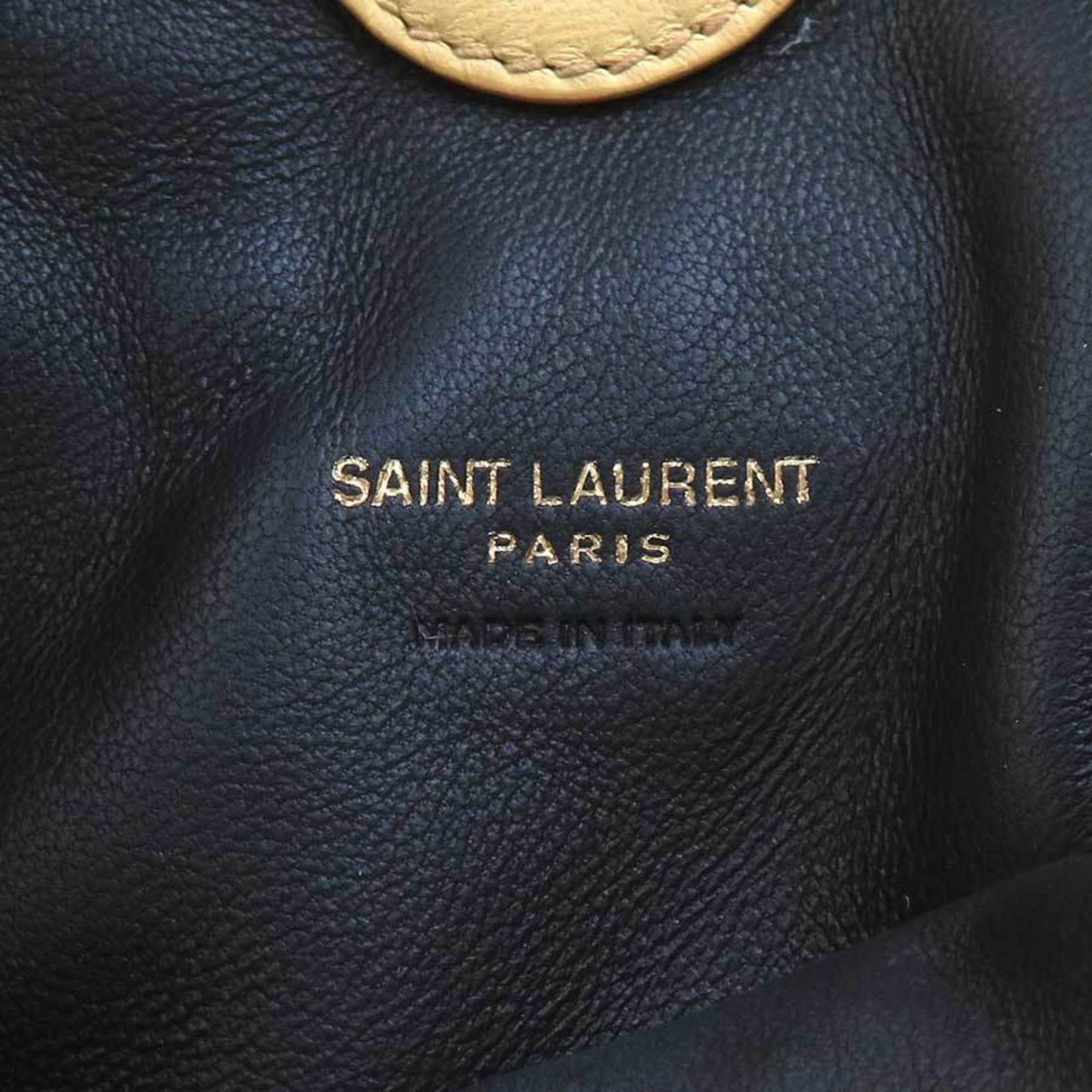 Saint Laurent Cream Yellow Leather Shoulder Bag (Pre-Owned)