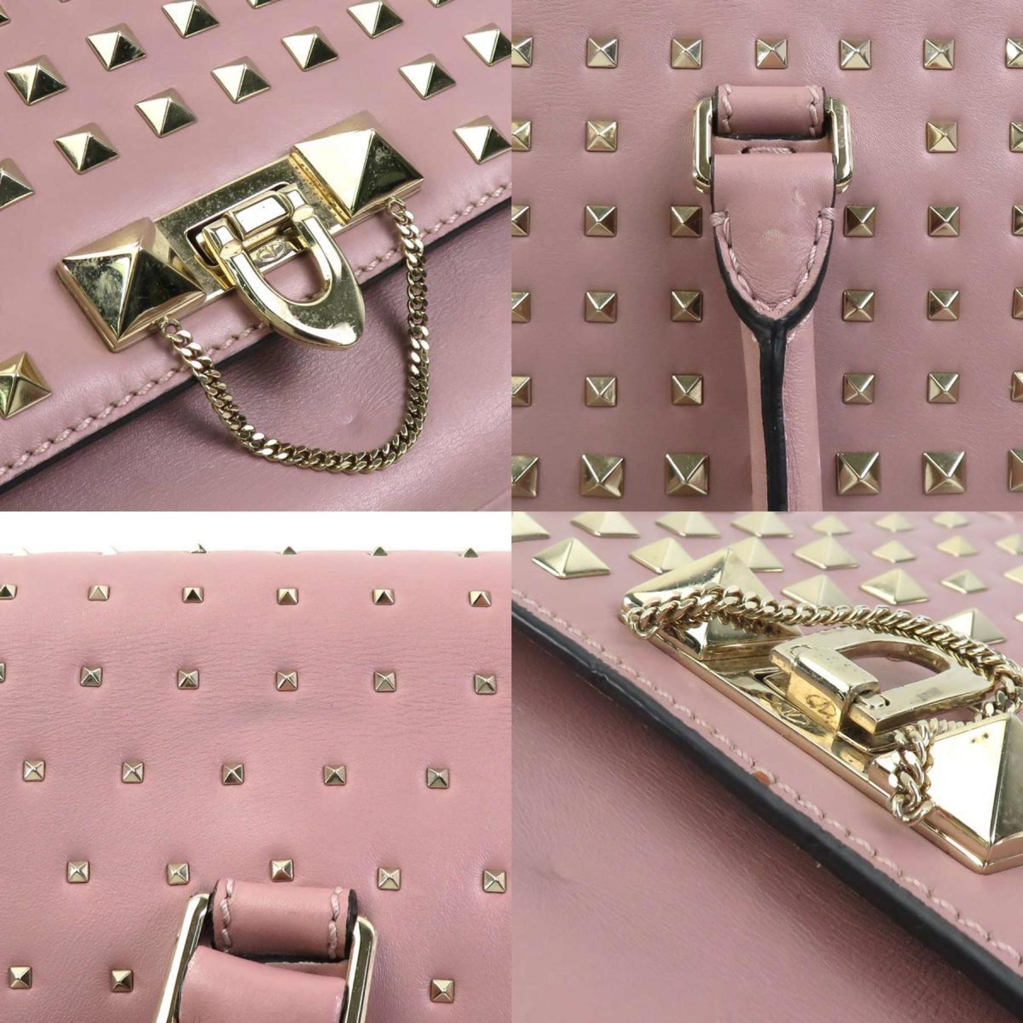 Valentino Garavani Pink Leather Handbag Shoulder Bag (Pre-Owned)