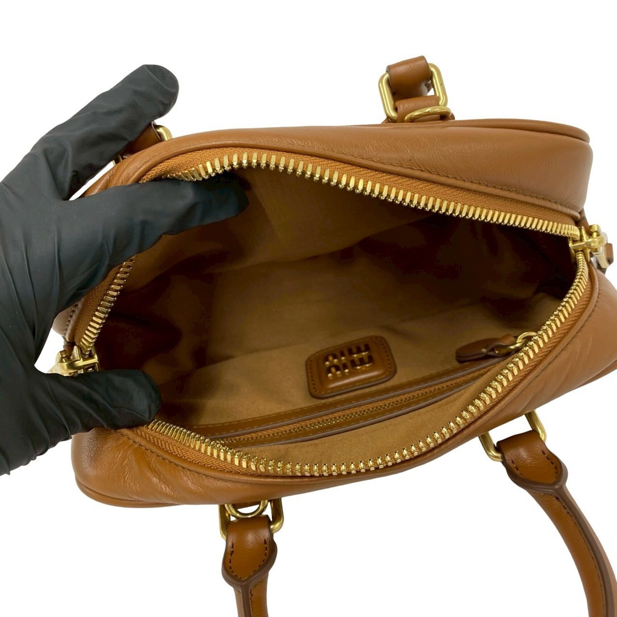 Miu Miu Brown Leather Handbag Shoulder Bag (Pre-Owned)