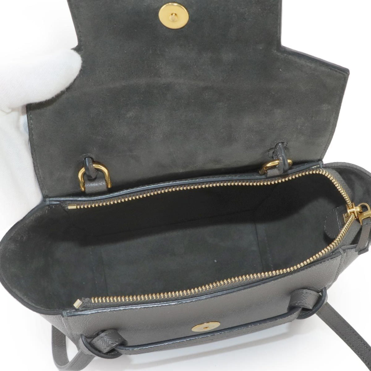 Celine Gray Leather Fanny Pack Handbag (Pre-Owned)