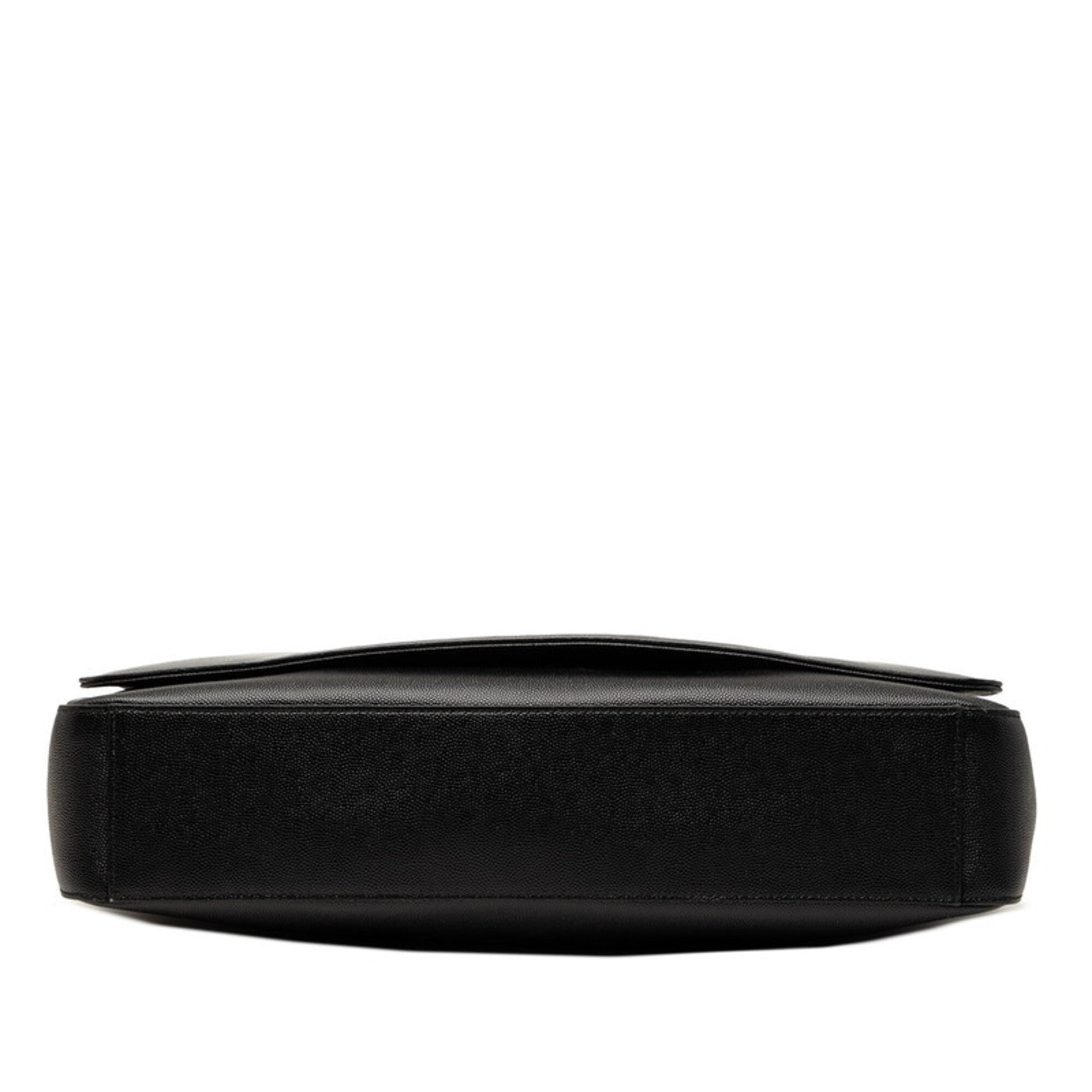 Saint Laurent Black Leather Messenger Bag Shoulder Bag (Pre-Owned)