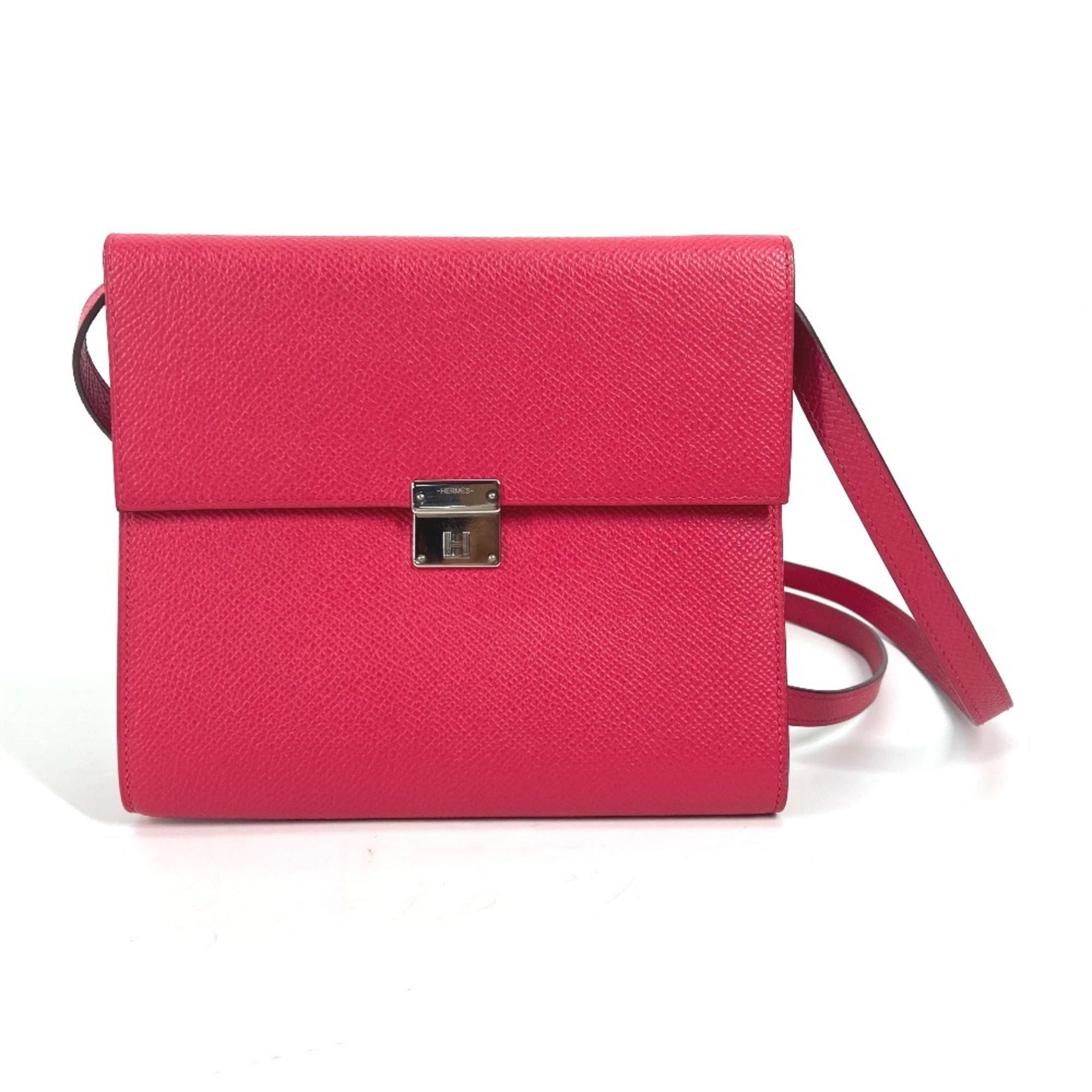 Hermes Pink Epsom Leather Pochette Shoulder Bag (Pre-Owned)