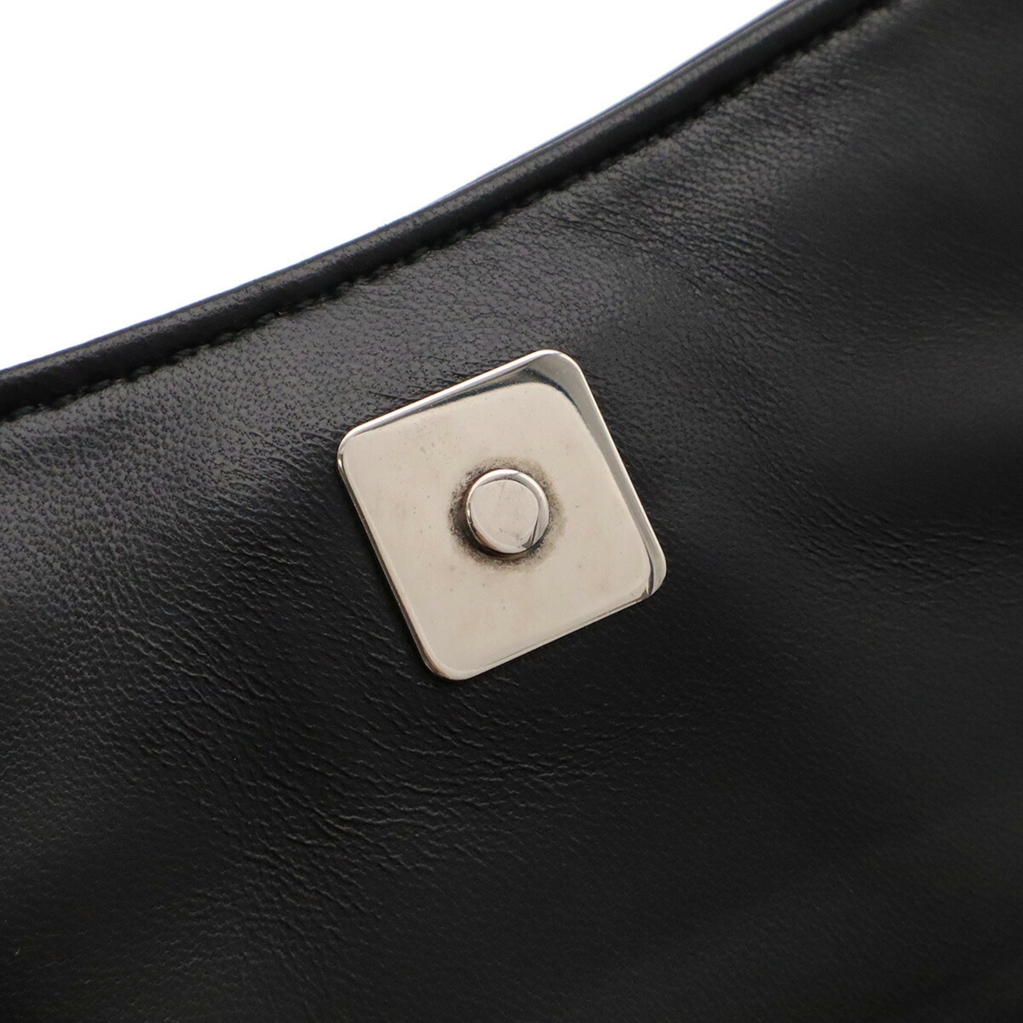 Gucci Horsebit Black Leather Handbag Shoulder Bag (Pre-Owned)