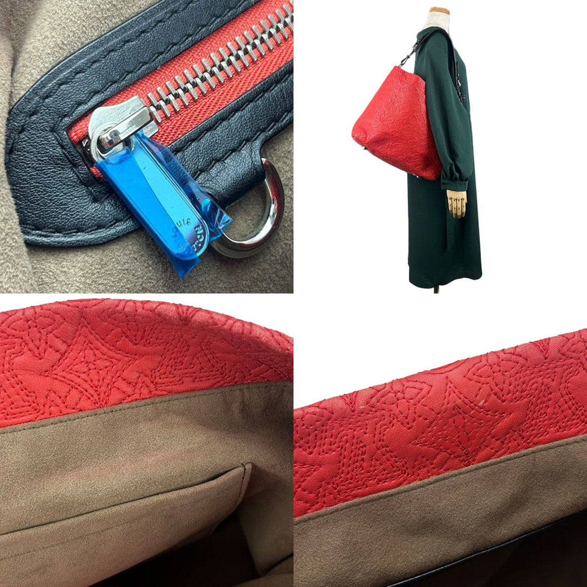 Louis Vuitton Black Red Color Monogram Shoulder Bag (Pre-Owned)