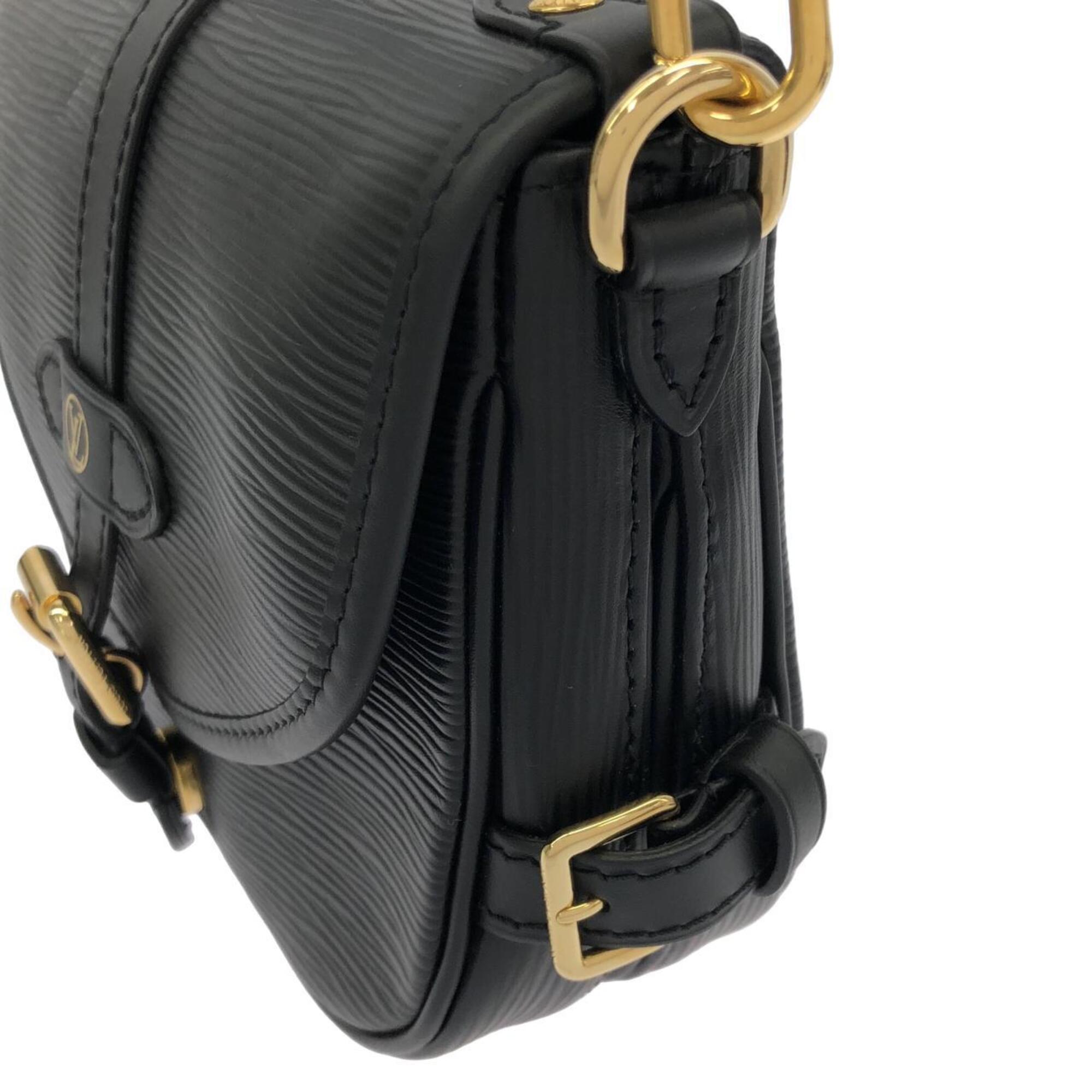 Louis Vuitton Black Leather Shoulder Bag (Pre-Owned)