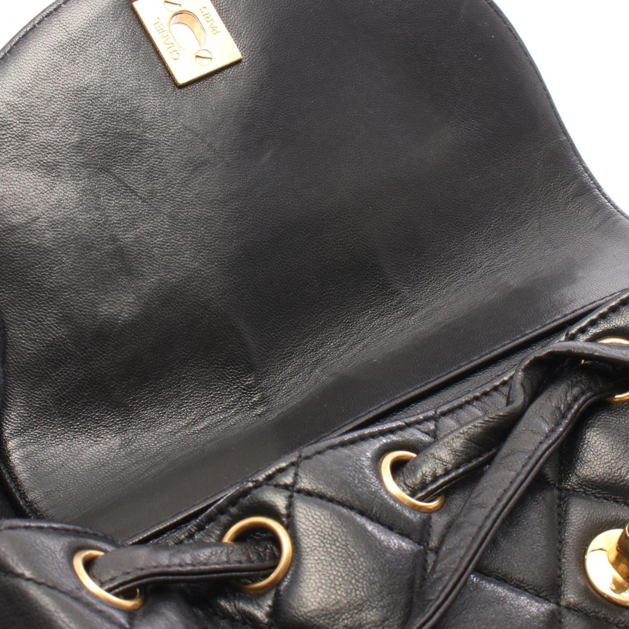 Chanel Black Leather Backpack Handbag (Pre-Owned)