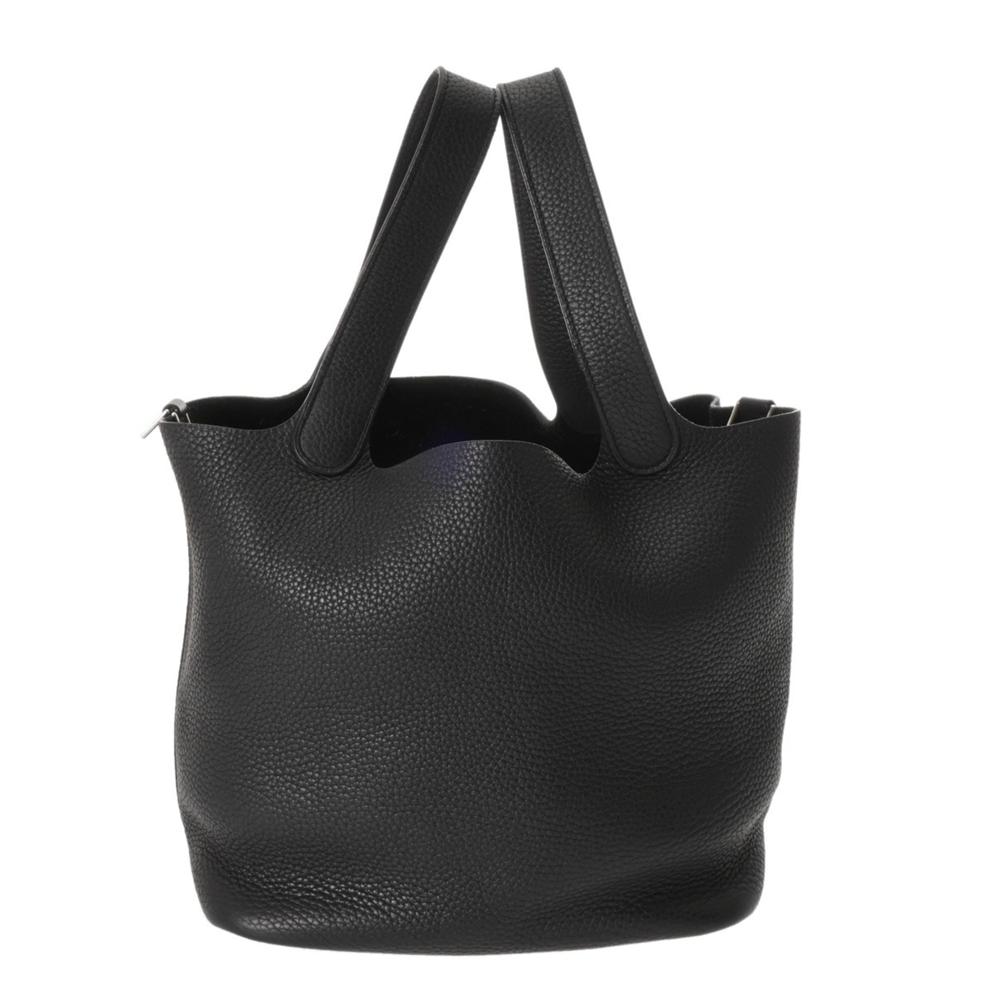 Hermes Black Taurillon Clemence Leather Handbag (Pre-Owned)