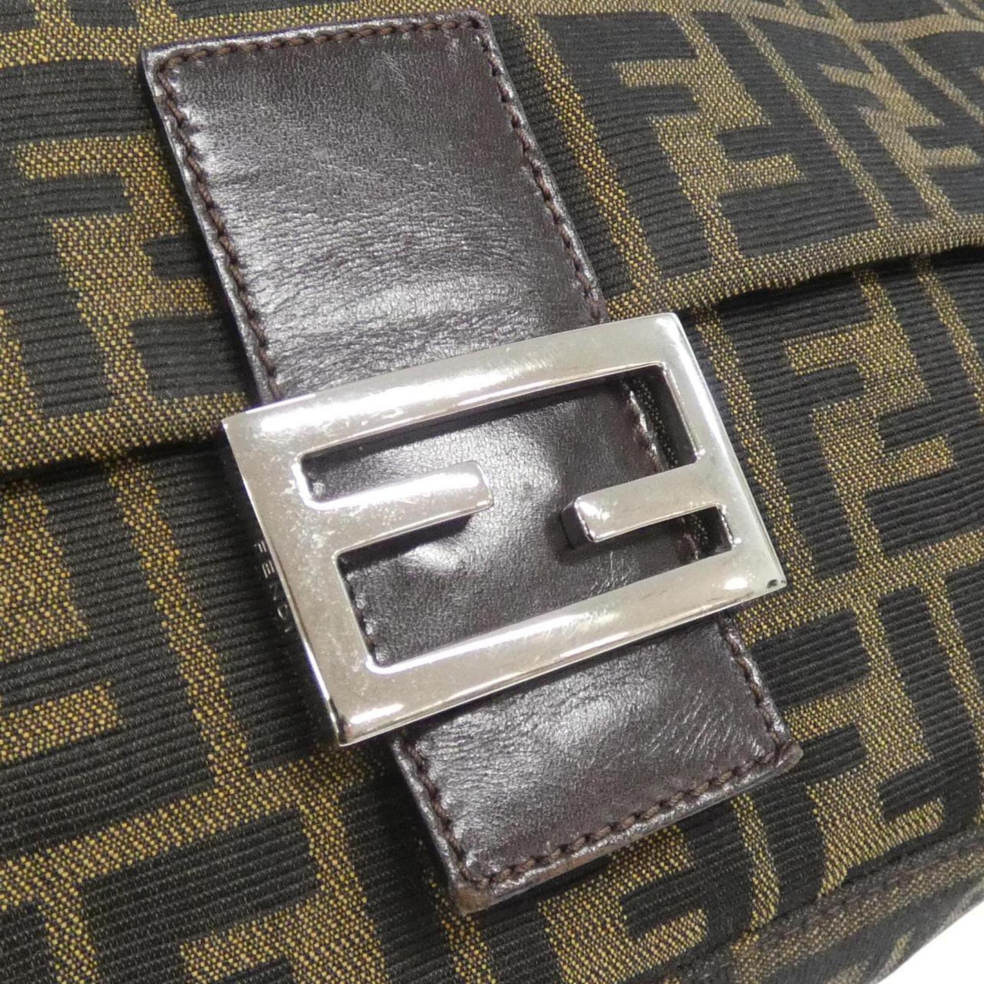 Fendi Brown Canvas Shoulder Bag (Pre-Owned)