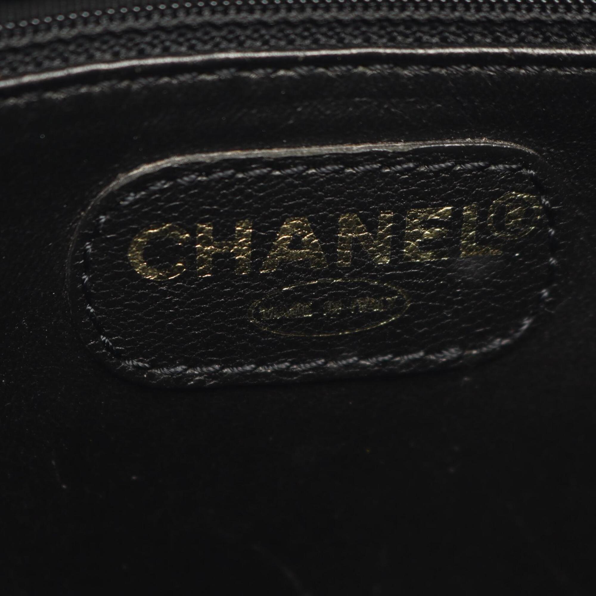 Chanel Black Grained Calfskin Handbag Tote Bag (Pre-Owned)