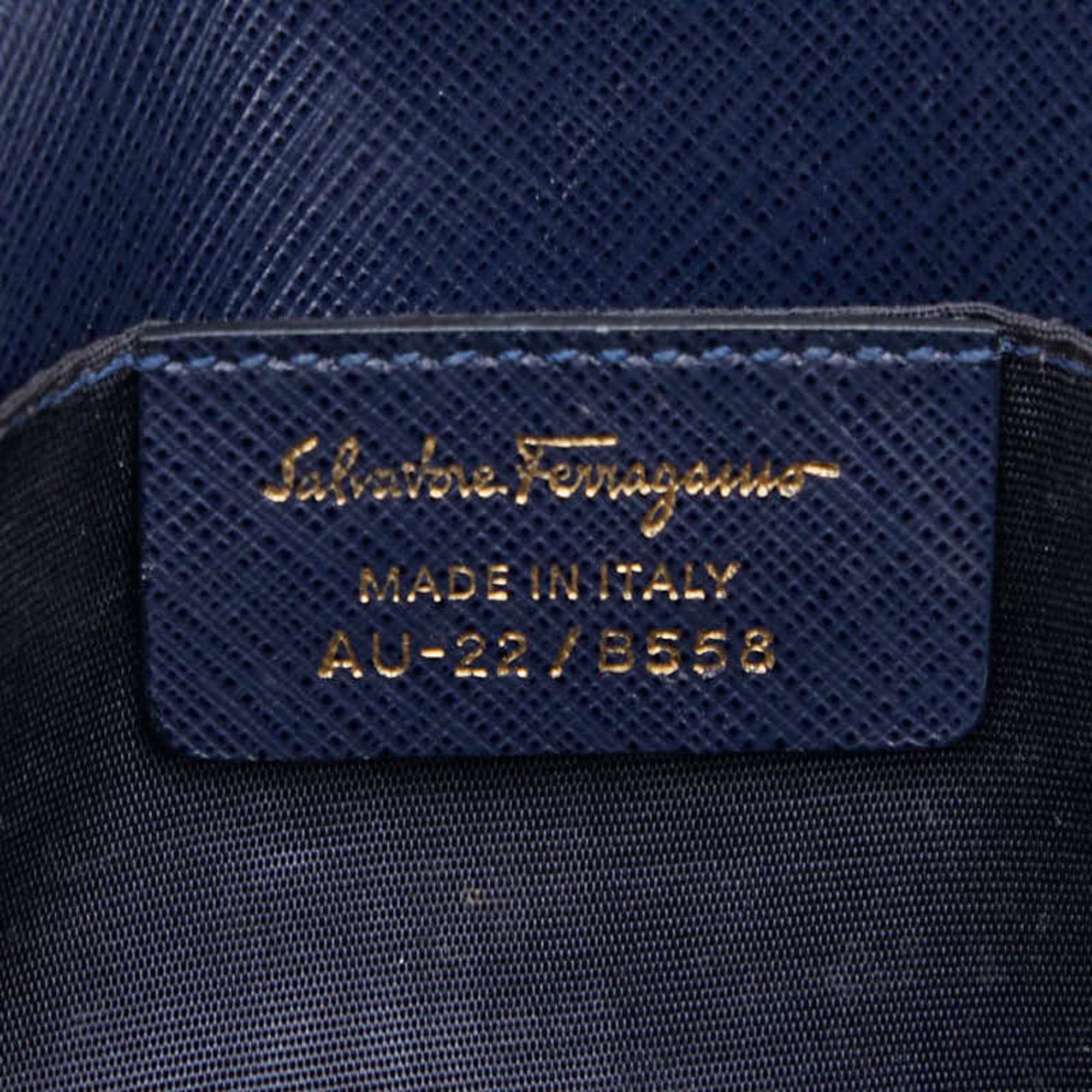Salvatore Ferragamo Navy Leather Shoulder Bag (Pre-Owned)