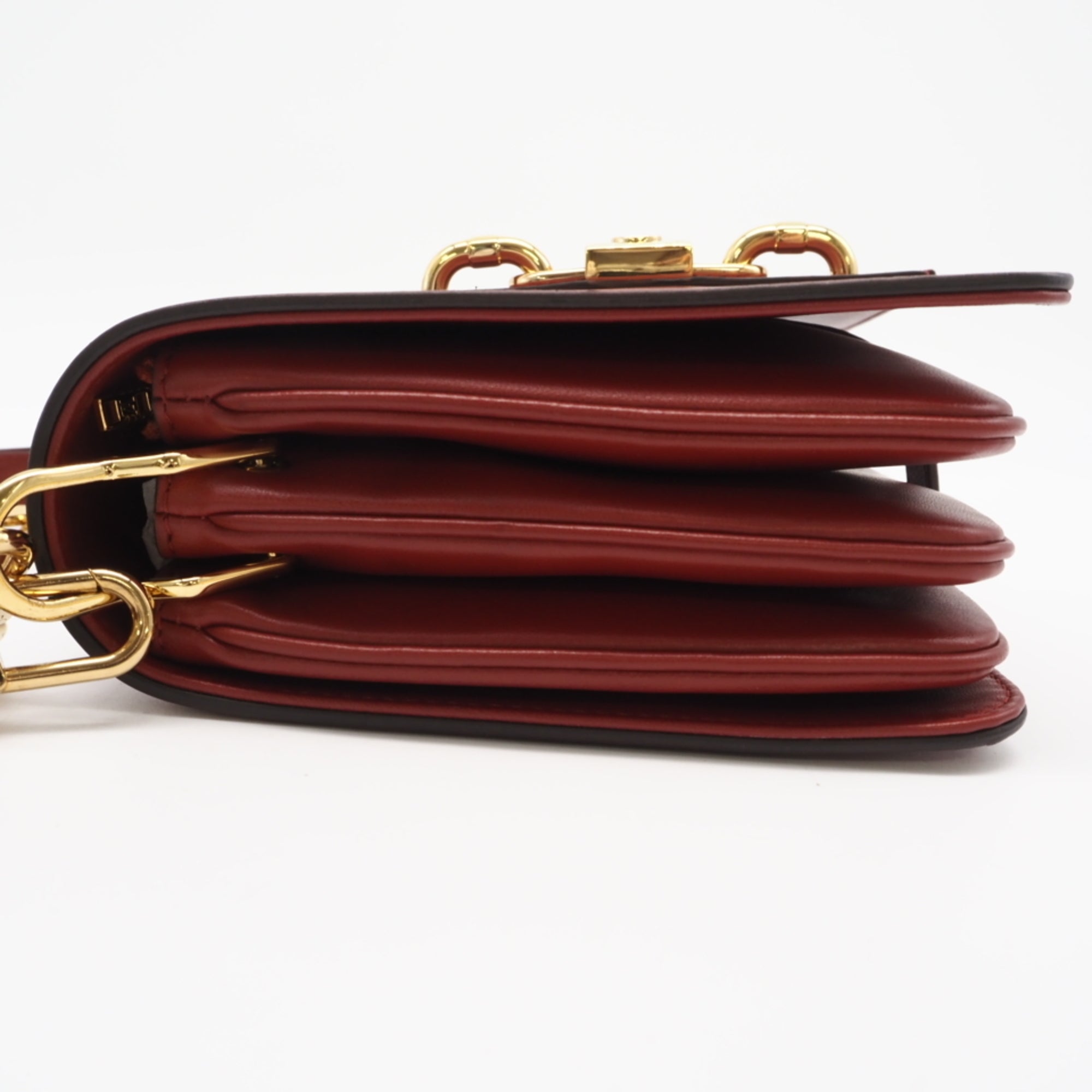 Louis Vuitton Brown Red Color Canvas Leather Shoulder Bag (Pre-Owned)