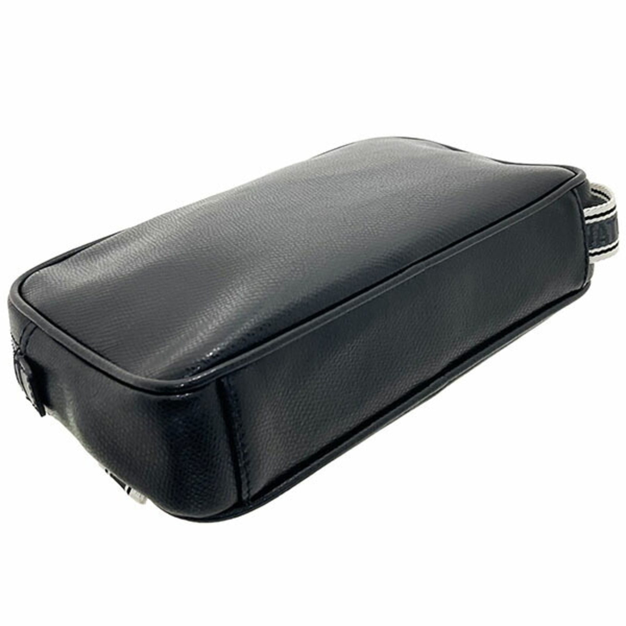 Salvatore Ferragamo Black Leather Fabric Clutch Bag (Pre-Owned)