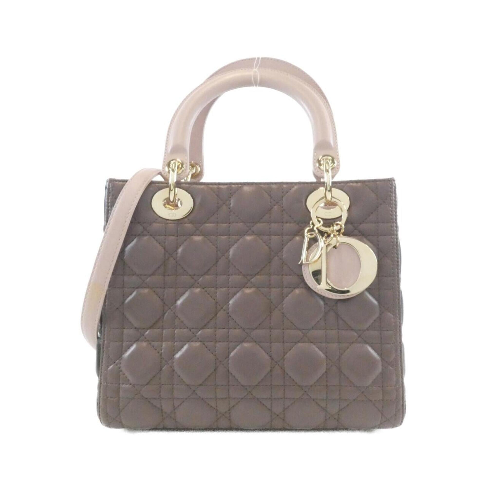 Christian Dior Gray Pink Leather Handbag (Pre-Owned)