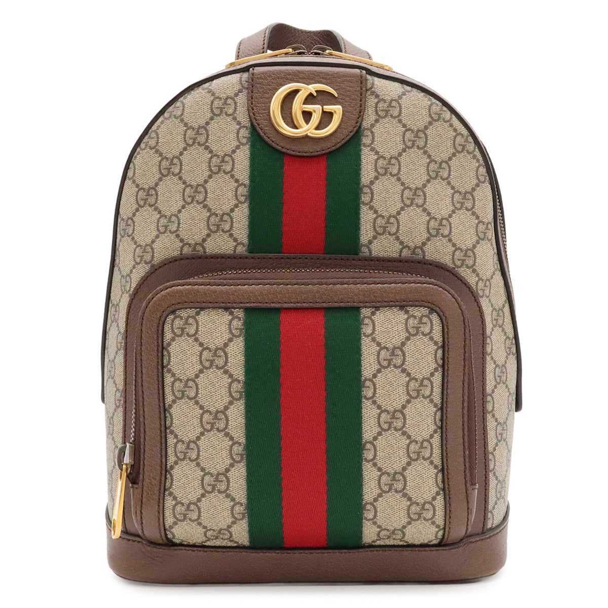 Gucci Beige Brown Green Red Color Yellow Gg Supreme Backpack (Pre-Owned)