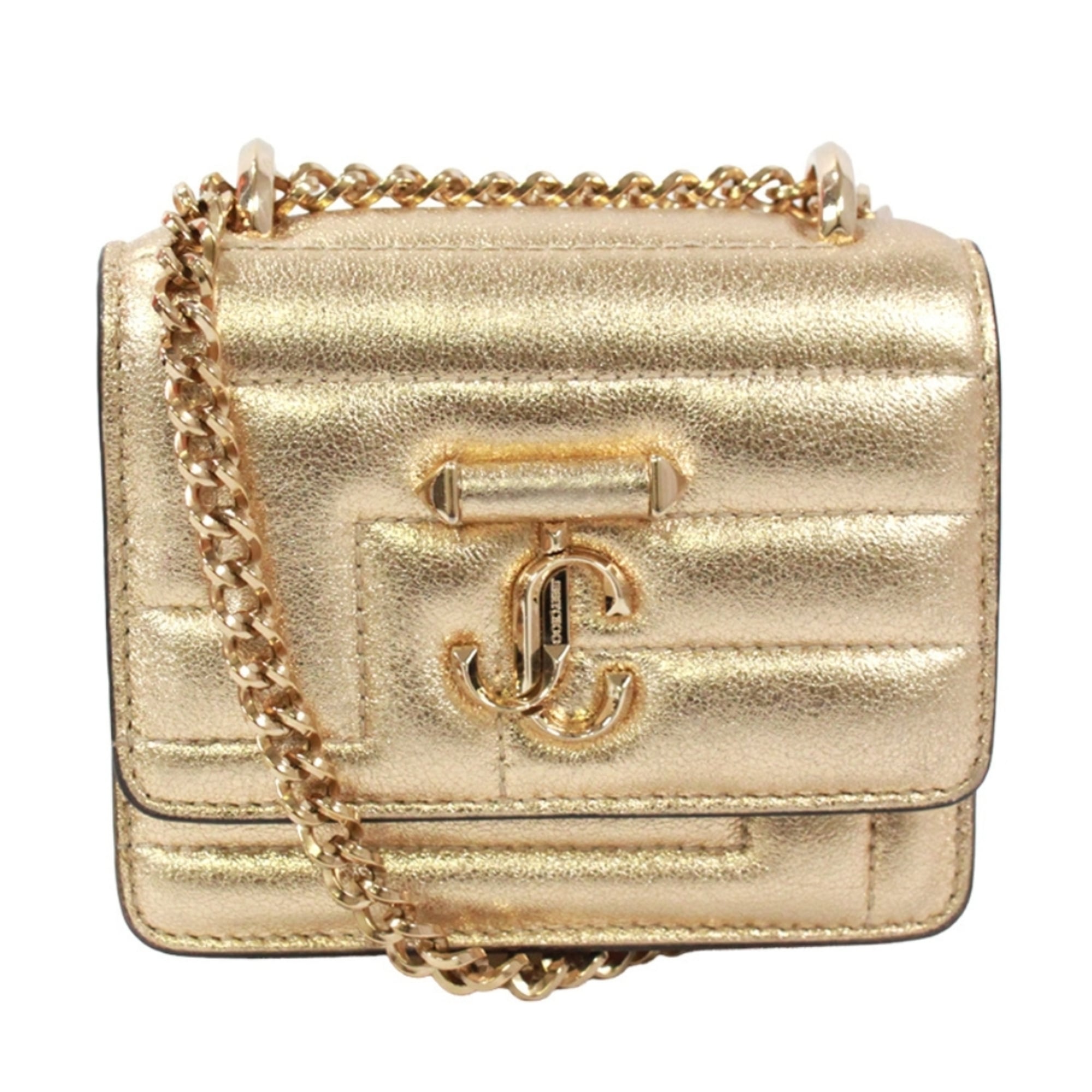 Jimmy Choo Gold Leather Shoulder Bag (Pre-Owned)