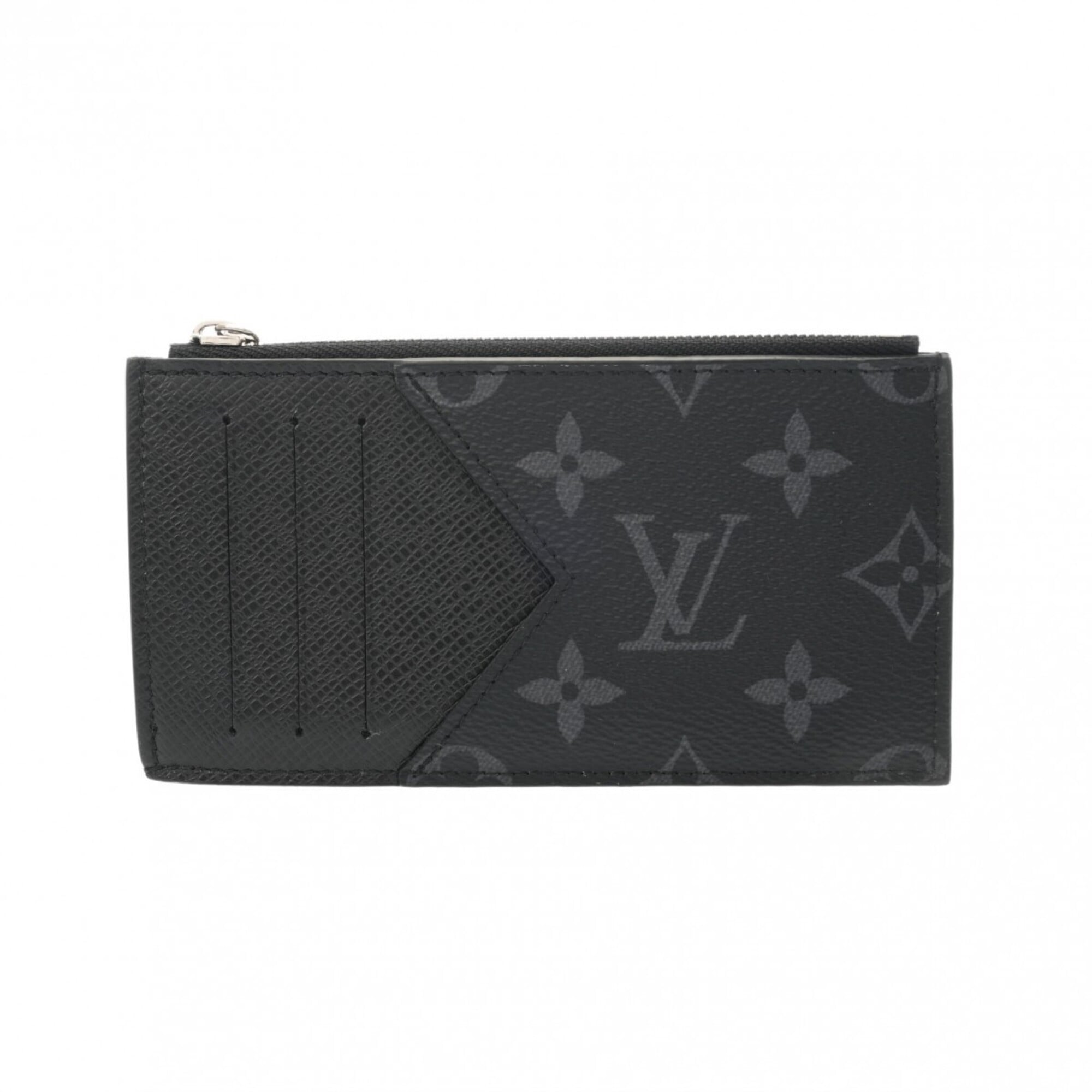 Louis Vuitton Noir Leather Monogram Coin Purse/Coin Case (Pre-Owned)