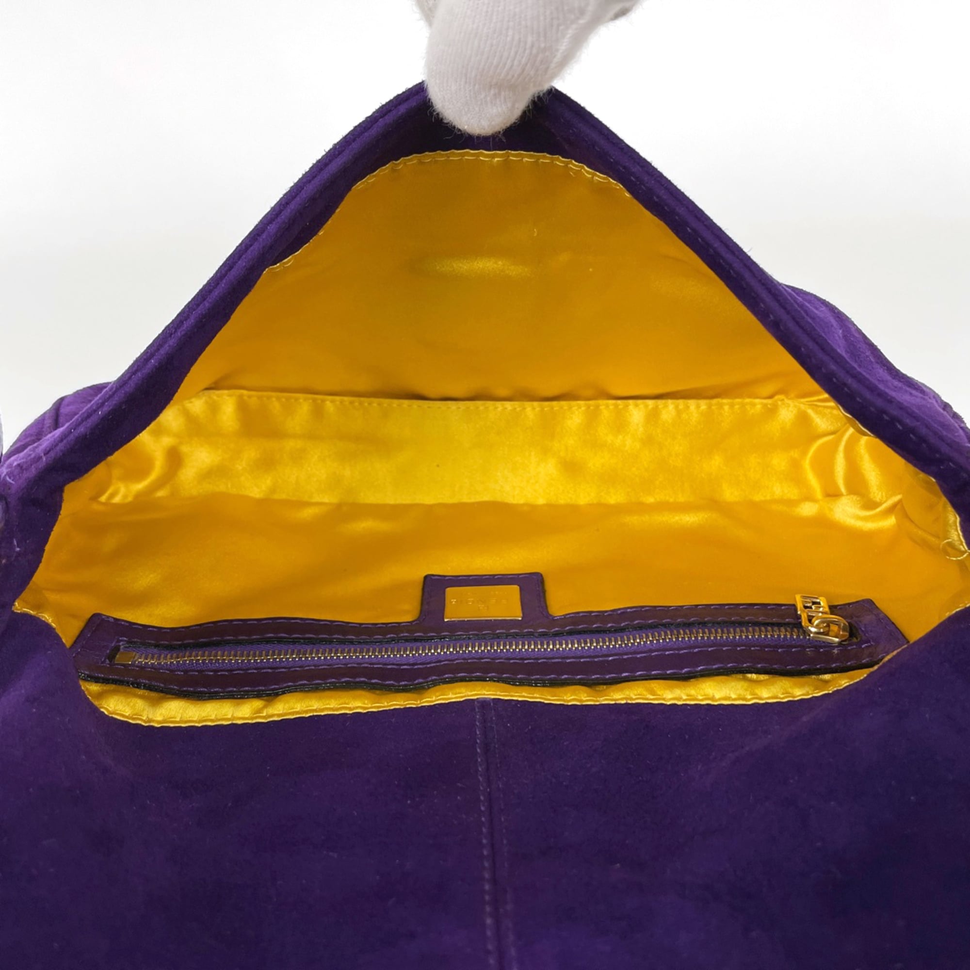 Fendi Purple Suede Leather Shoulder Bag (Pre-Owned)