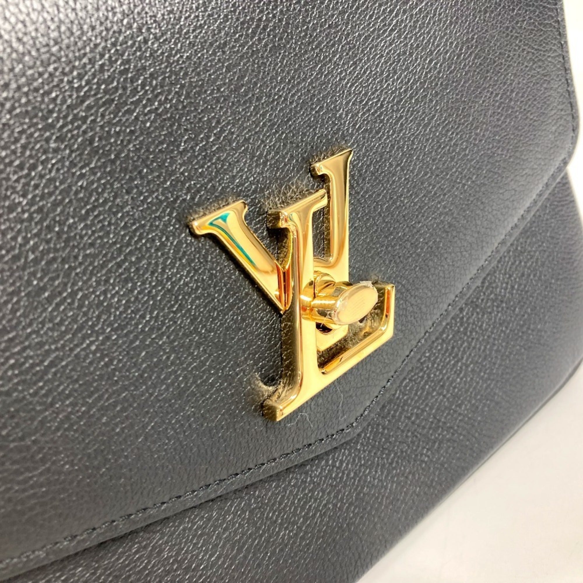 Louis Vuitton Black Noir Leather Handbag Shoulder Bag (Pre-Owned)