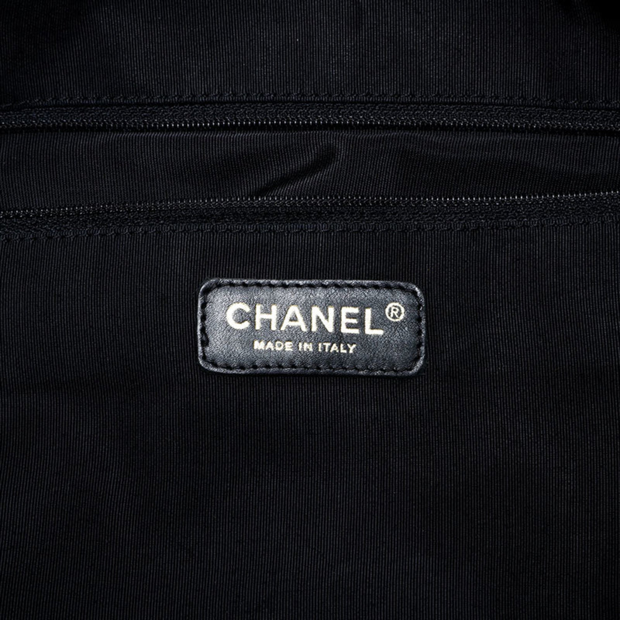 Chanel Matelasse Black Grained Calfskin Boston Bag (Pre-Owned)