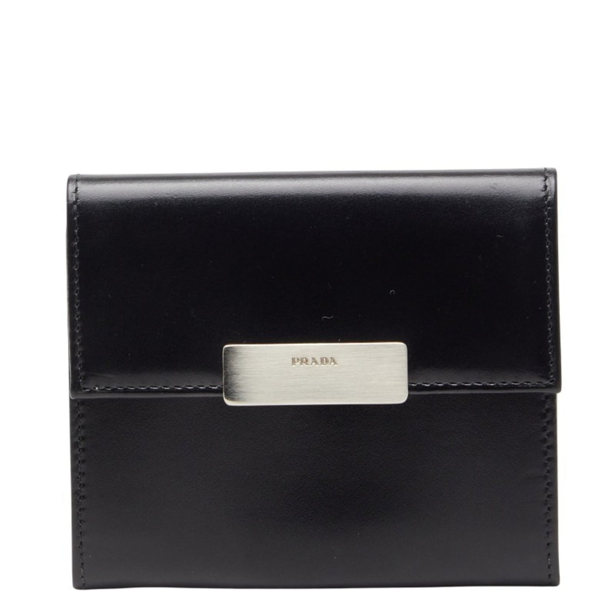 Prada Black Leather Coin Purse/Coin Case (Pre-Owned)