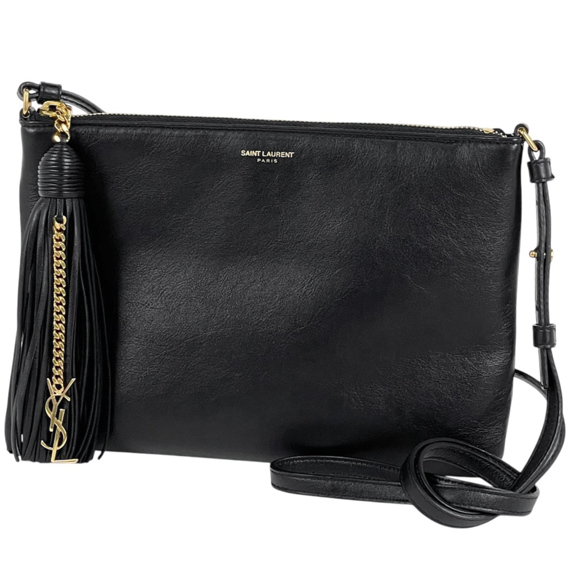 Saint Laurent Black Leather Shoulder Bag (Pre-Owned)