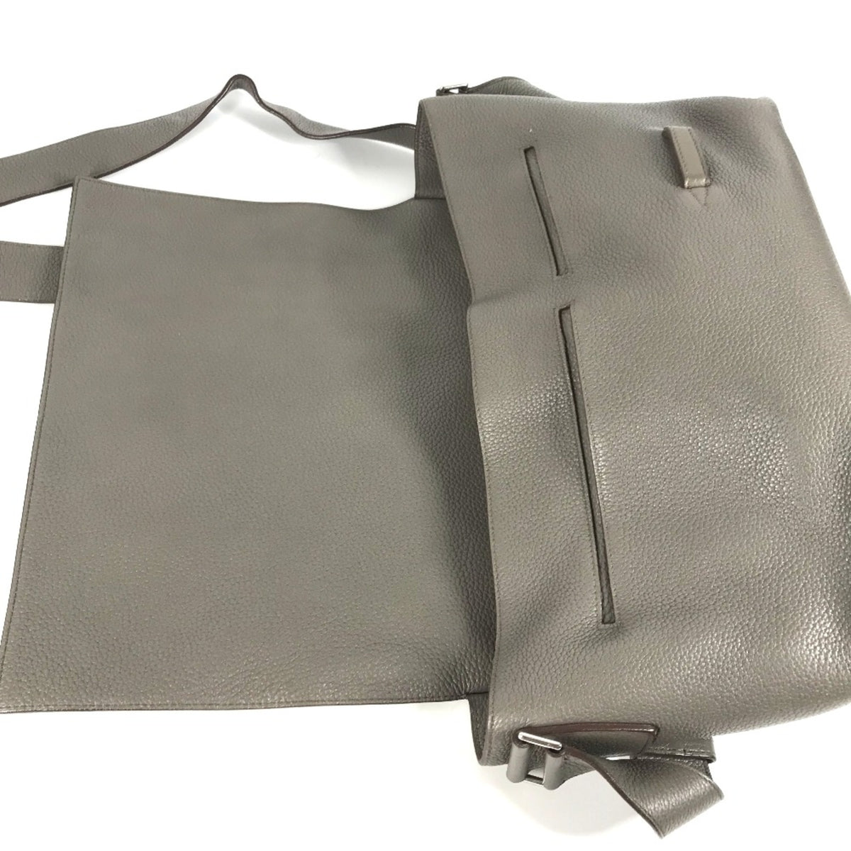 Hermes Gray Leather Shoulder Bag (Pre-Owned)