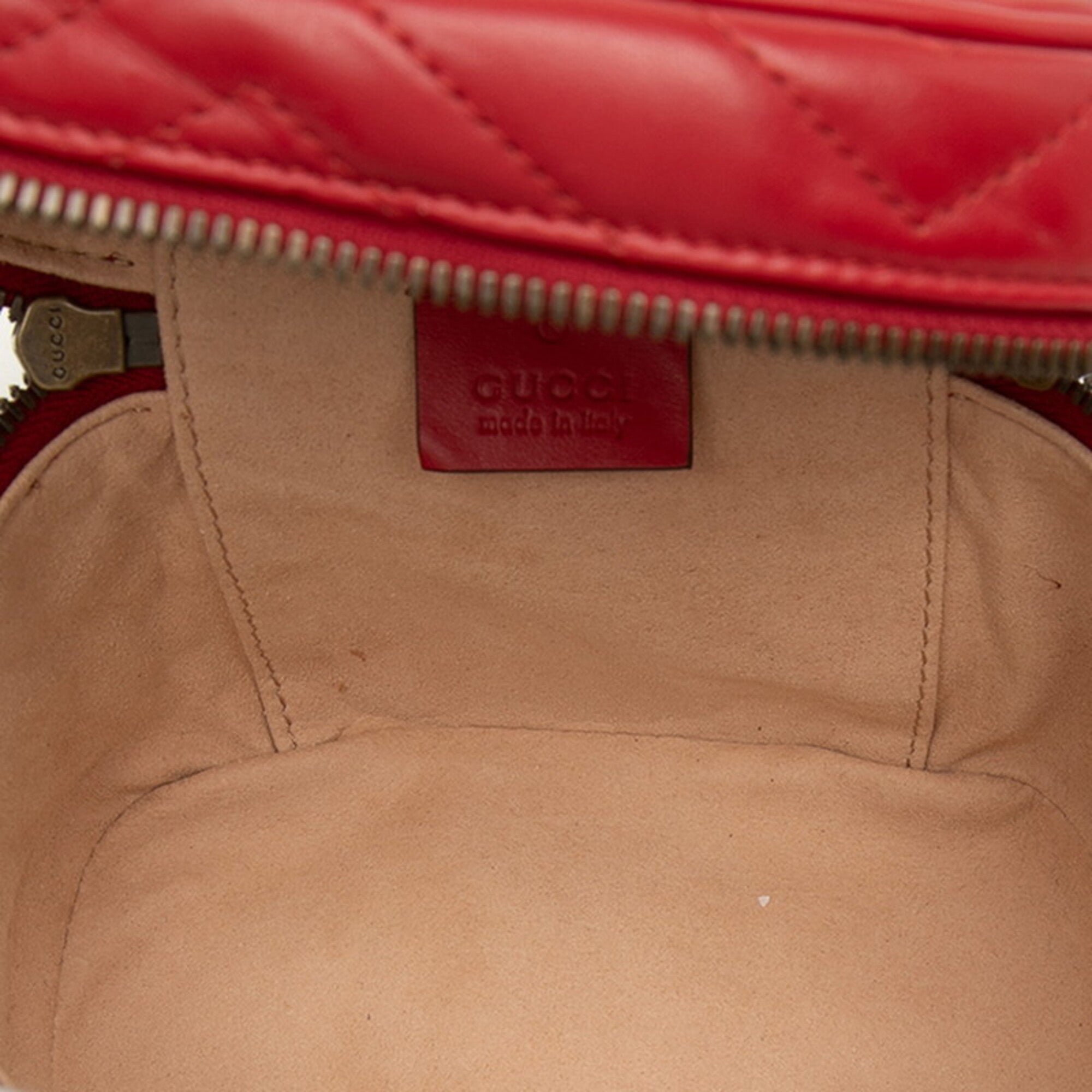 Gucci Gg Marmont Red Color Leather Backpack (Pre-Owned)