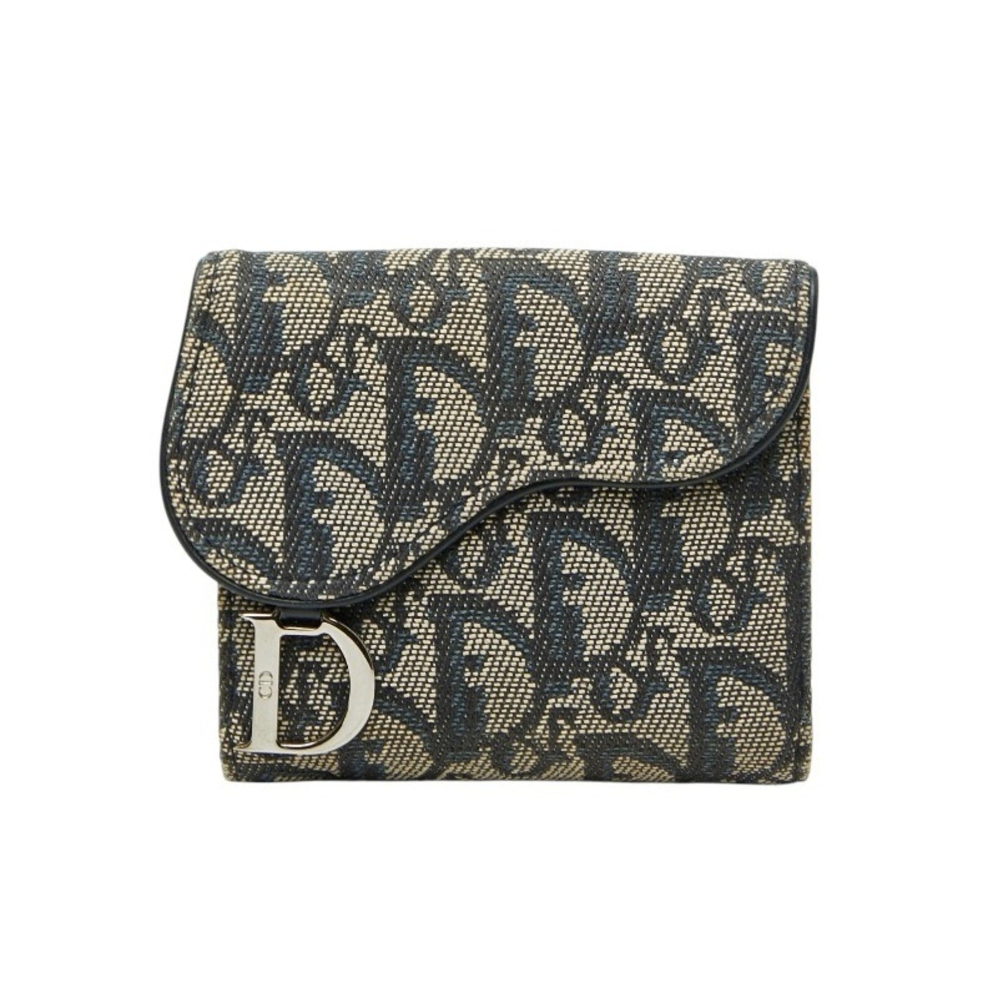 Christian Dior Navy Canvas Wallet (Bi-Fold) (Pre-Owned)