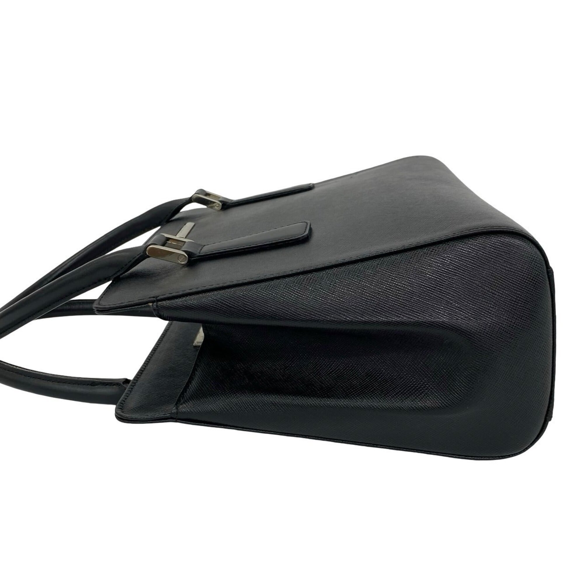 Burberry Black Leather Boston Bag Handbag Tote Bag (Pre-Owned)