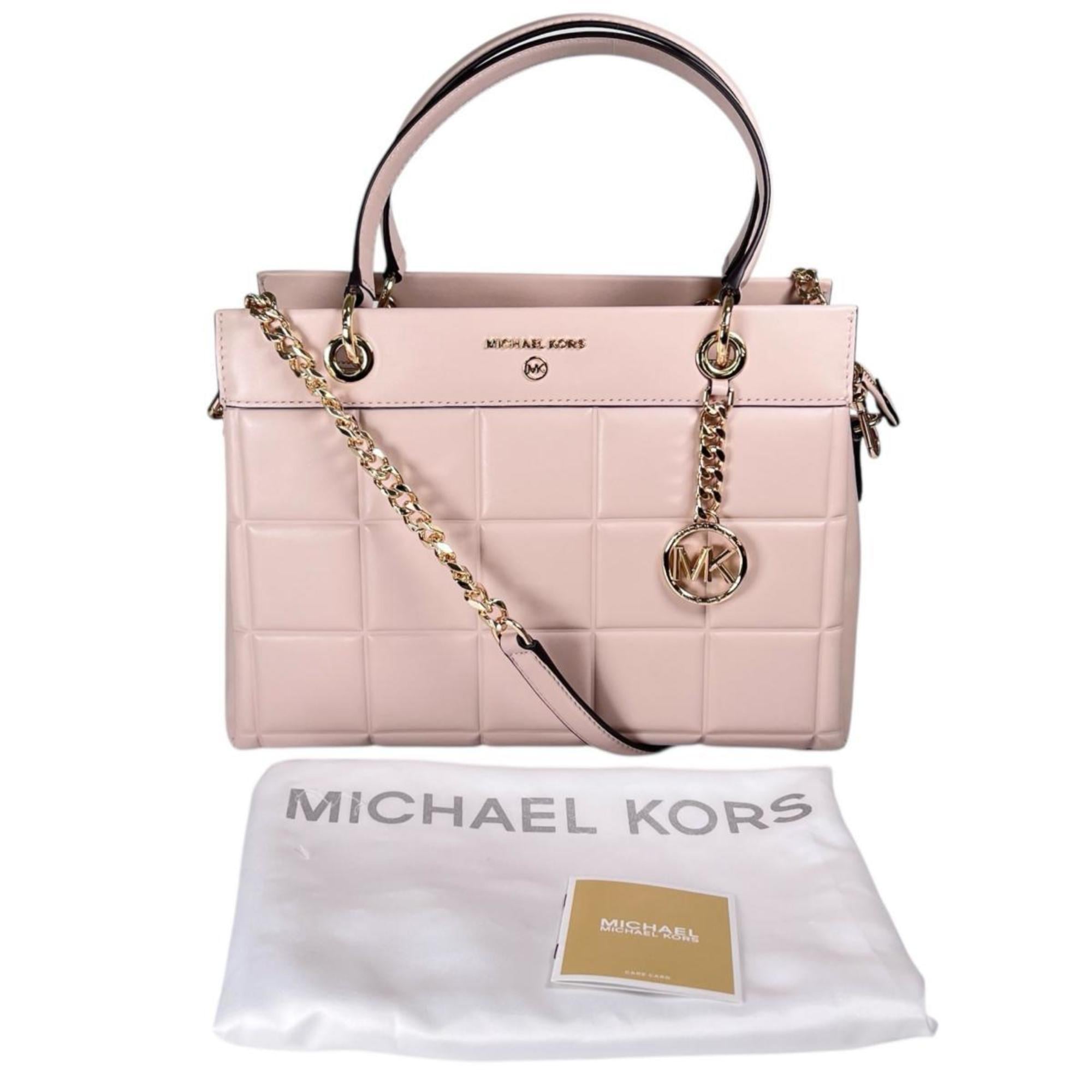 Michael Kors Pink Beige Leather Handbag Shoulder Bag (Pre-Owned)
