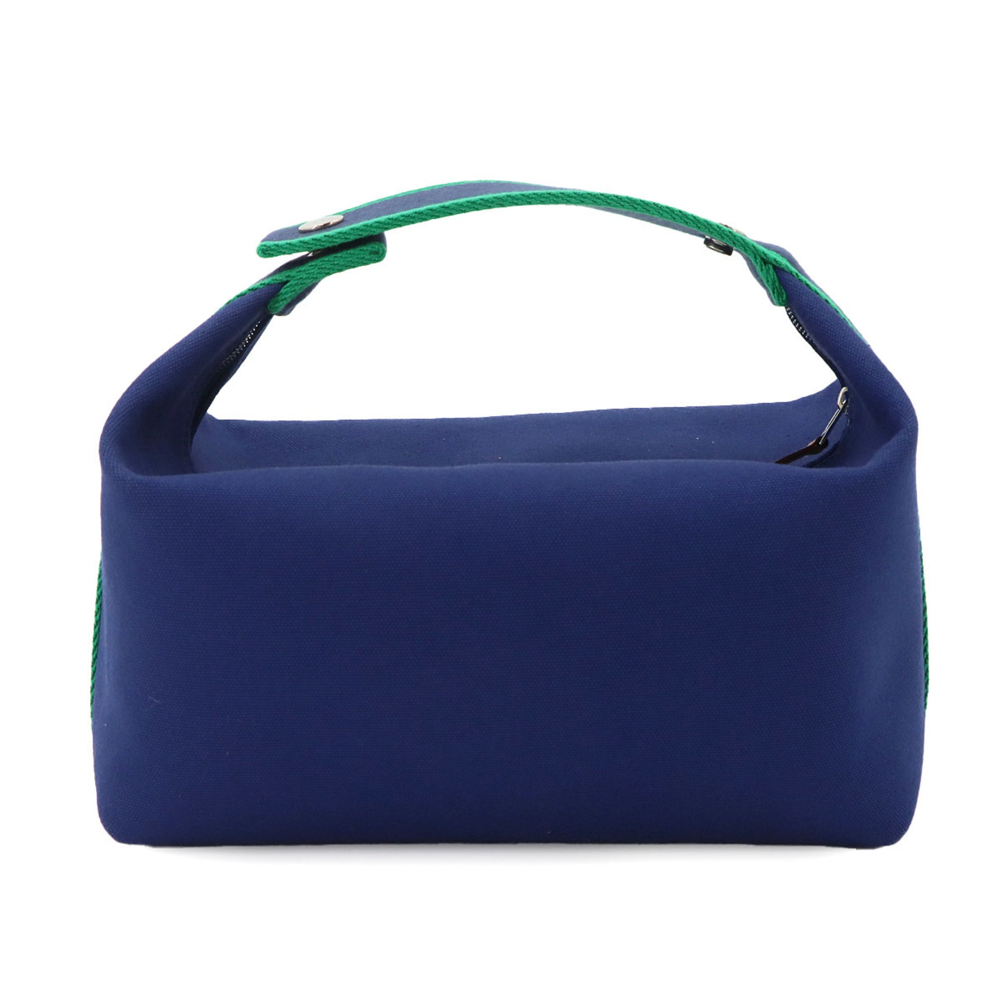 Hermes Blue Marine Green Toile H Handbag Pouch (Pre-Owned)