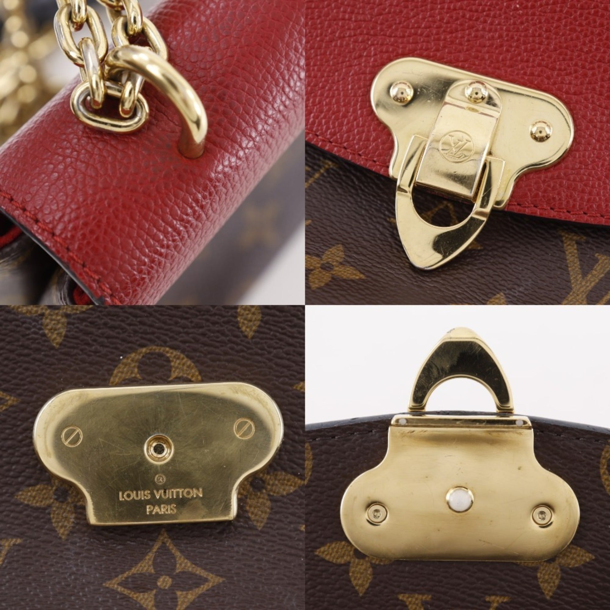 Louis Vuitton Monogram Brown Cerise Red Color Monogram Shoulder Bag (Pre-Owned)