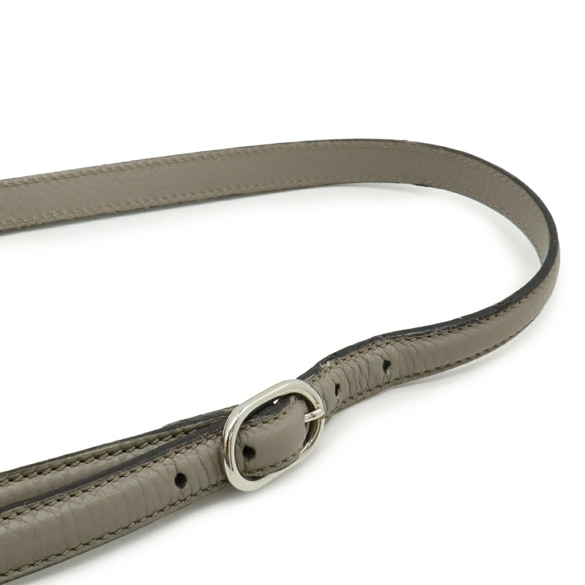 Gucci Gray Bamboo Leather Handbag Shoulder Bag (Pre-Owned)