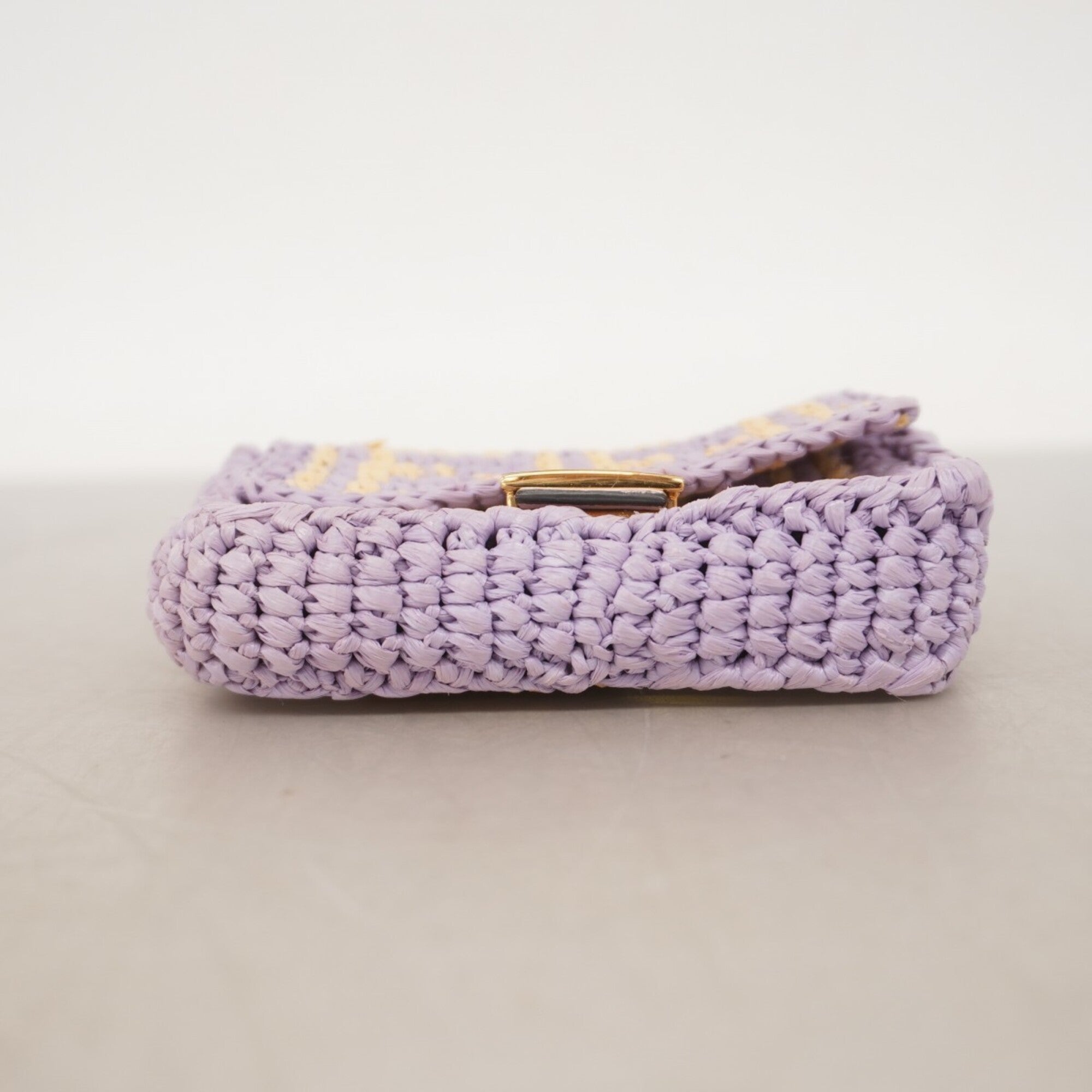 Fendi Purple Raffia Shoulder Bag (Pre-Owned)