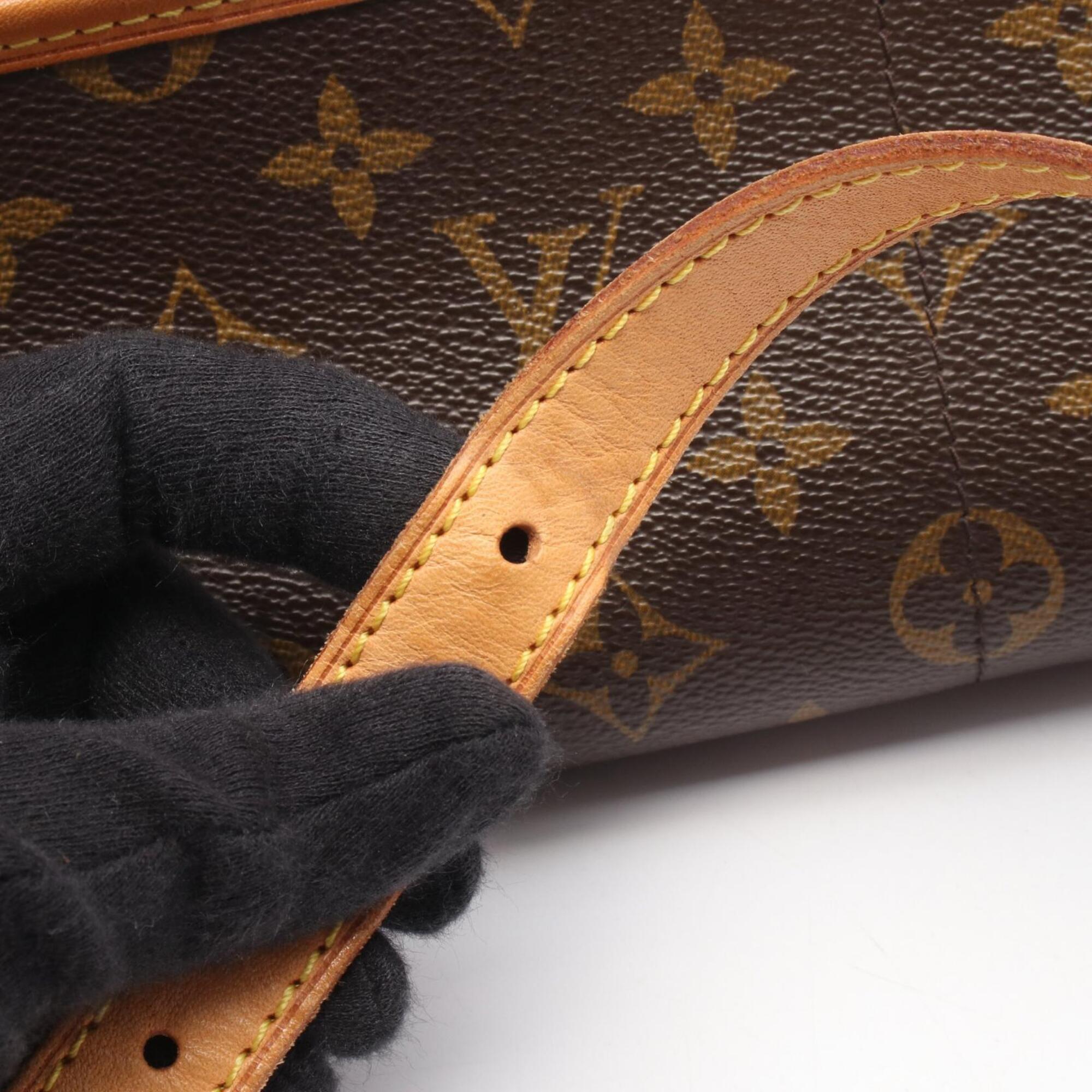Louis Vuitton Brown Coated Canvas Leather Handbag Shoulder Bag (Pre-Owned)