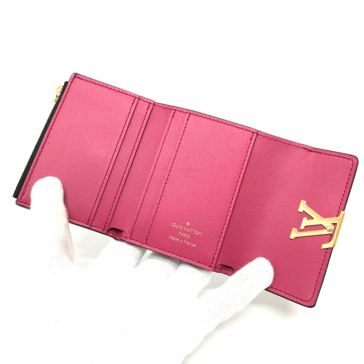 Louis Vuitton Bicolor Black Noir Pink Leather Coin Purse/Coin Case (Pre-Owned)