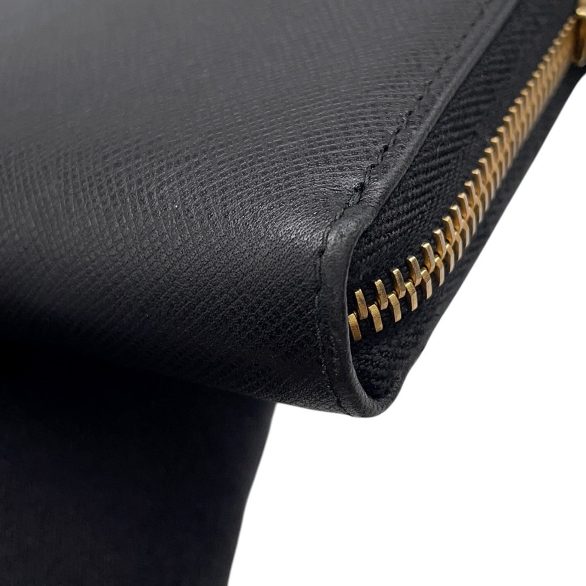 Prada Black Saffiano Triangle Long Wallet (Bi-Fold) (Pre-Owned)