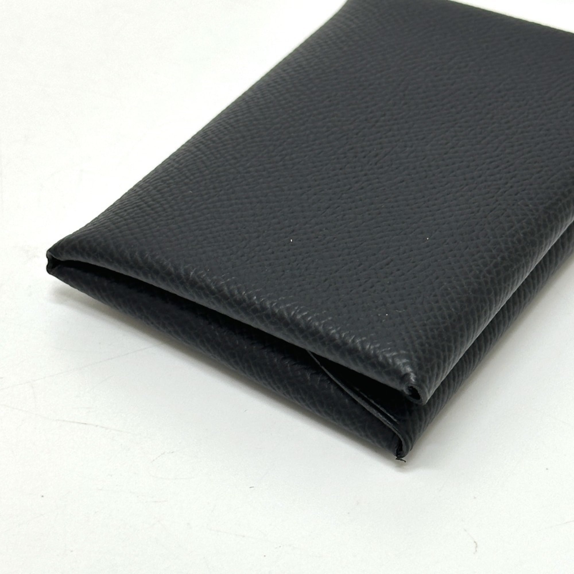 Hermes Black Epsom Leather Coin Purse/Coin Case (Pre-Owned)