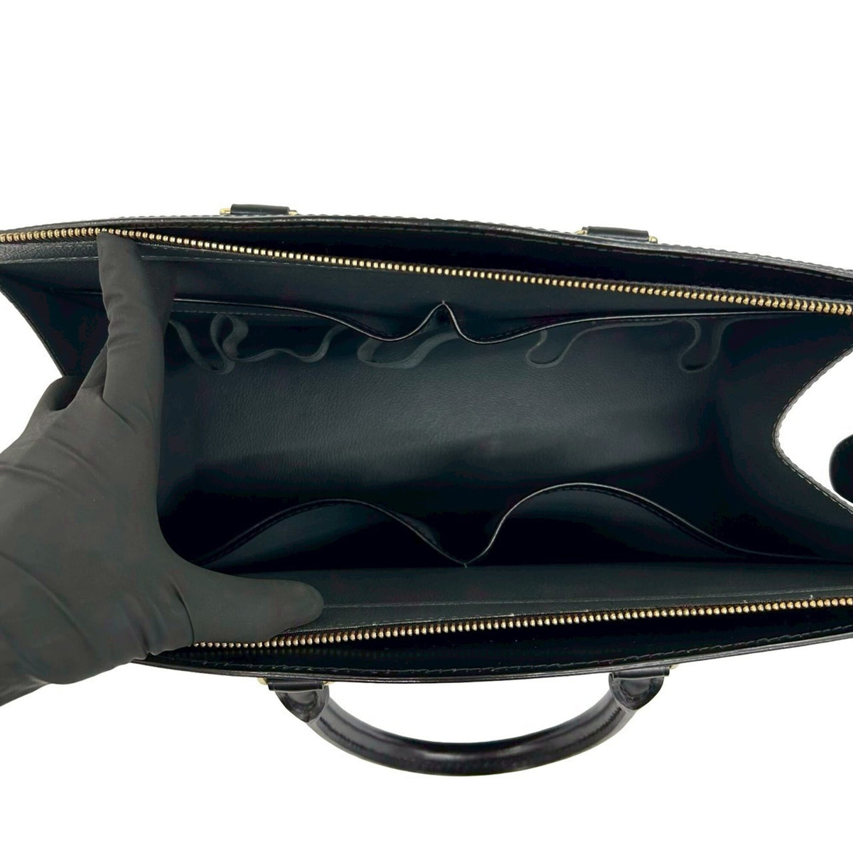 Louis Vuitton Black Leather Handbag Tote Bag (Pre-Owned)