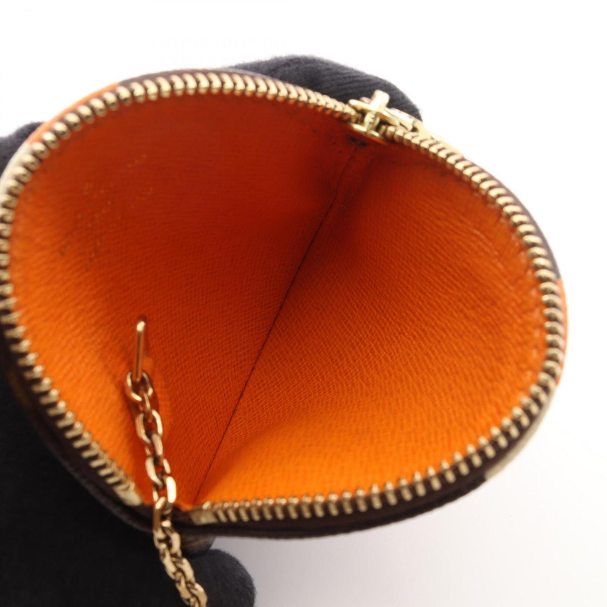 Louis Vuitton Brown Multi-Color Orange Leather Pvc Coin Purse/Coin Case (Pre-Owned)