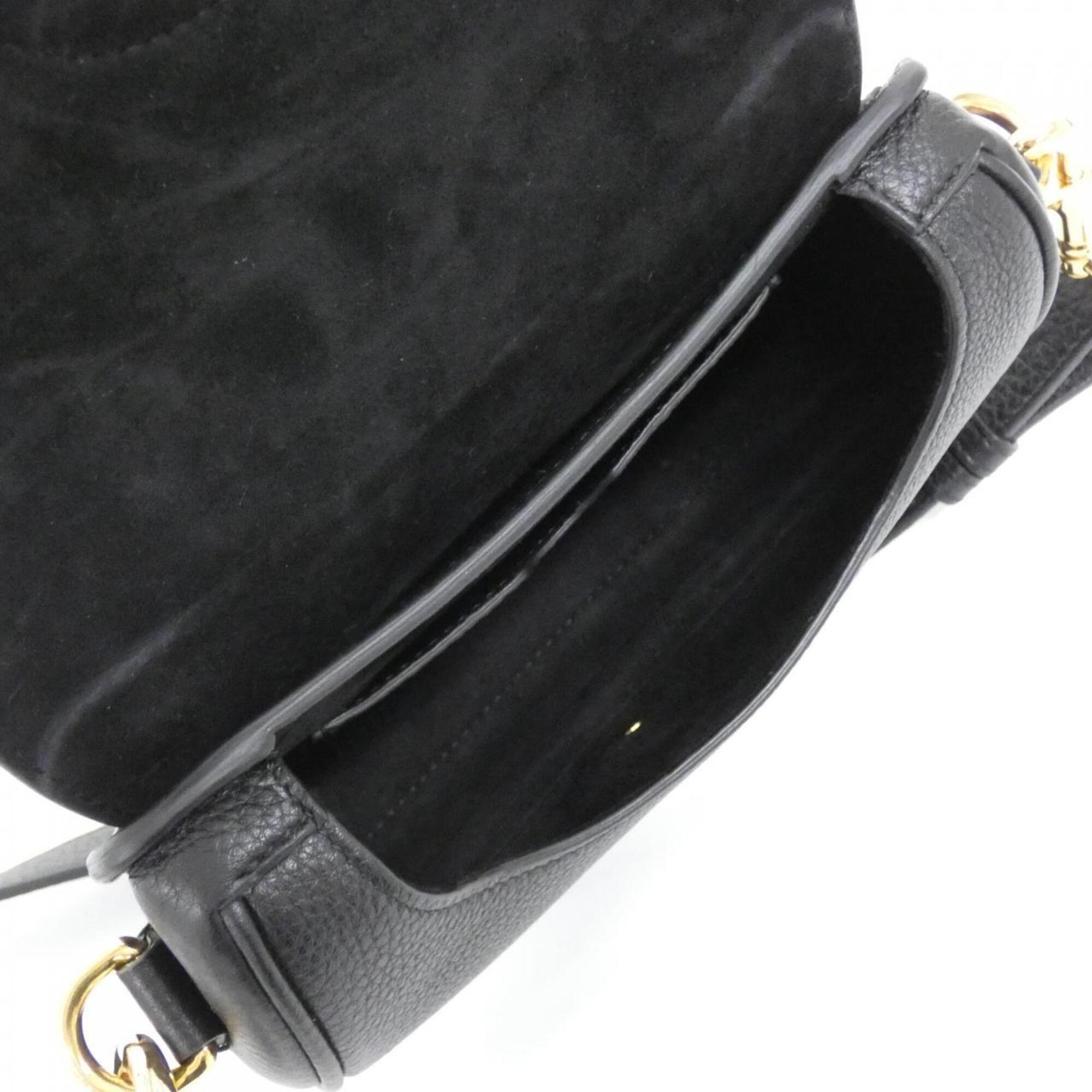 Christian Dior Black Leather Shoulder Bag (Pre-Owned)