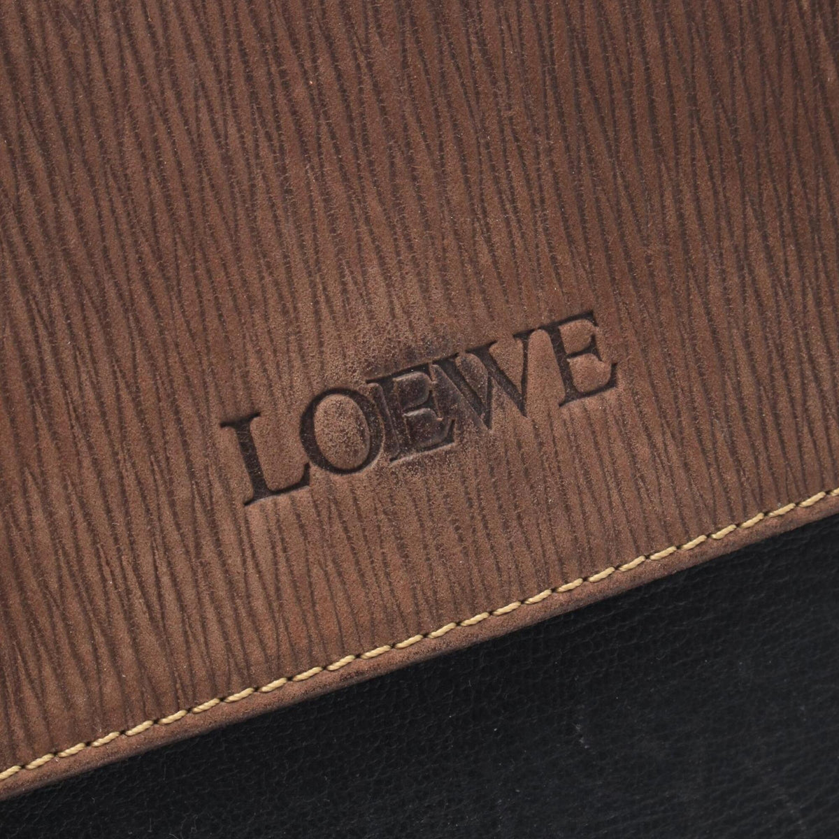 Loewe Black Brown Leather Handbag Shoulder Bag (Pre-Owned)